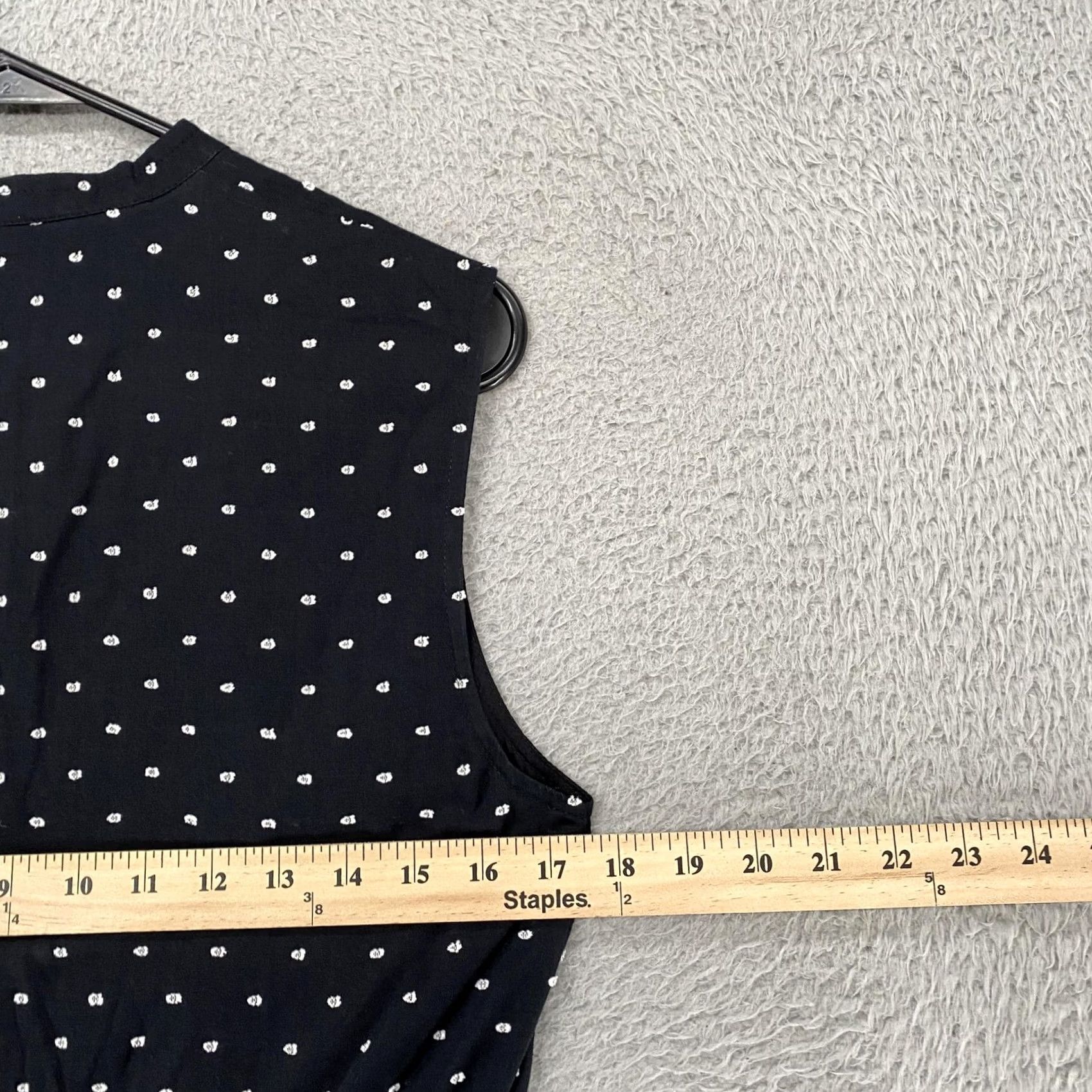Vintage J. Peterman Dress Womens Black Midi Fit Flare High Neck Polka Dot Cotton 8 Size M / US 6-8 / IT 42-44 - 6 Thumbnail
