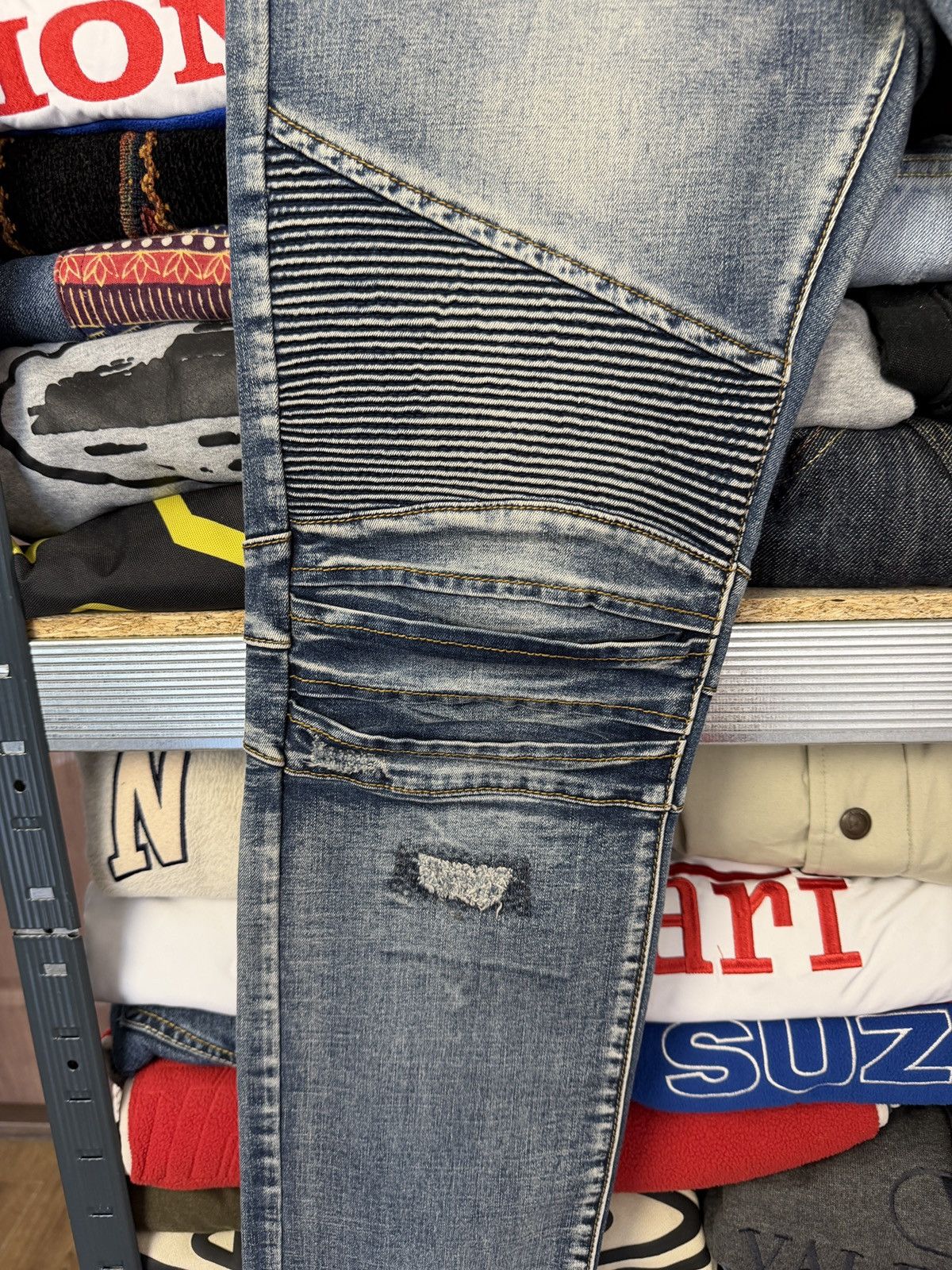 Balmain Balmain Biker jeans Distress RARE Size US 34 / EU 50 - 4 Thumbnail
