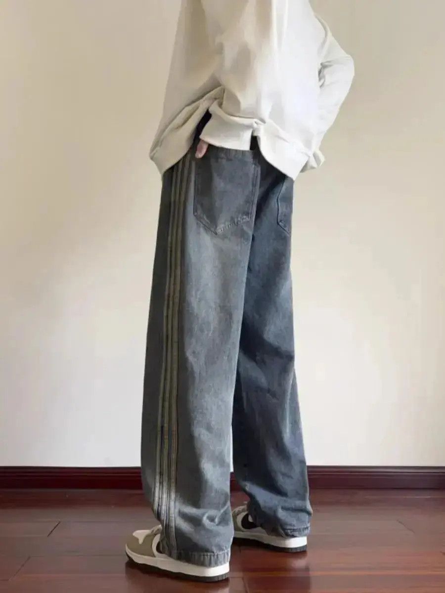 Japanese Brand Three bar jeans men's loose casual trousers Size US 30 / EU 46 - 2 Thumbnail