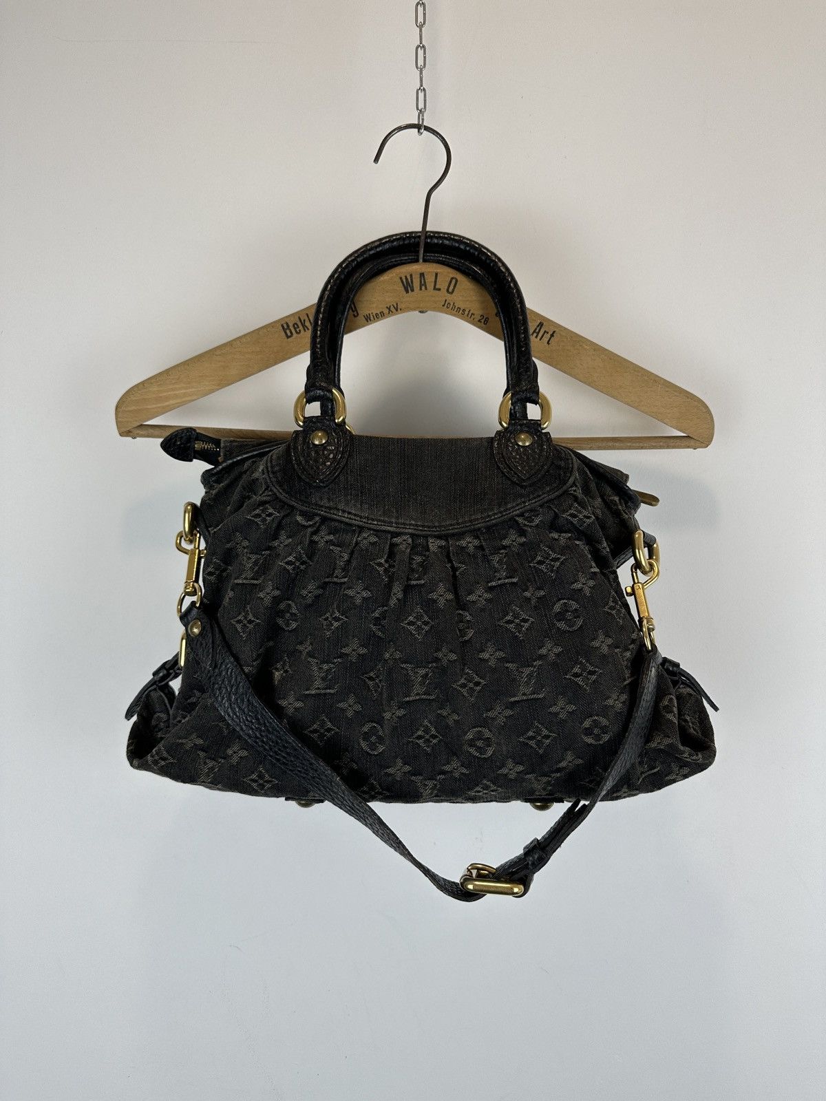 Louis Vuitton Monogram Denim Neo Cabby Shoulder Bag in Brown, Women's