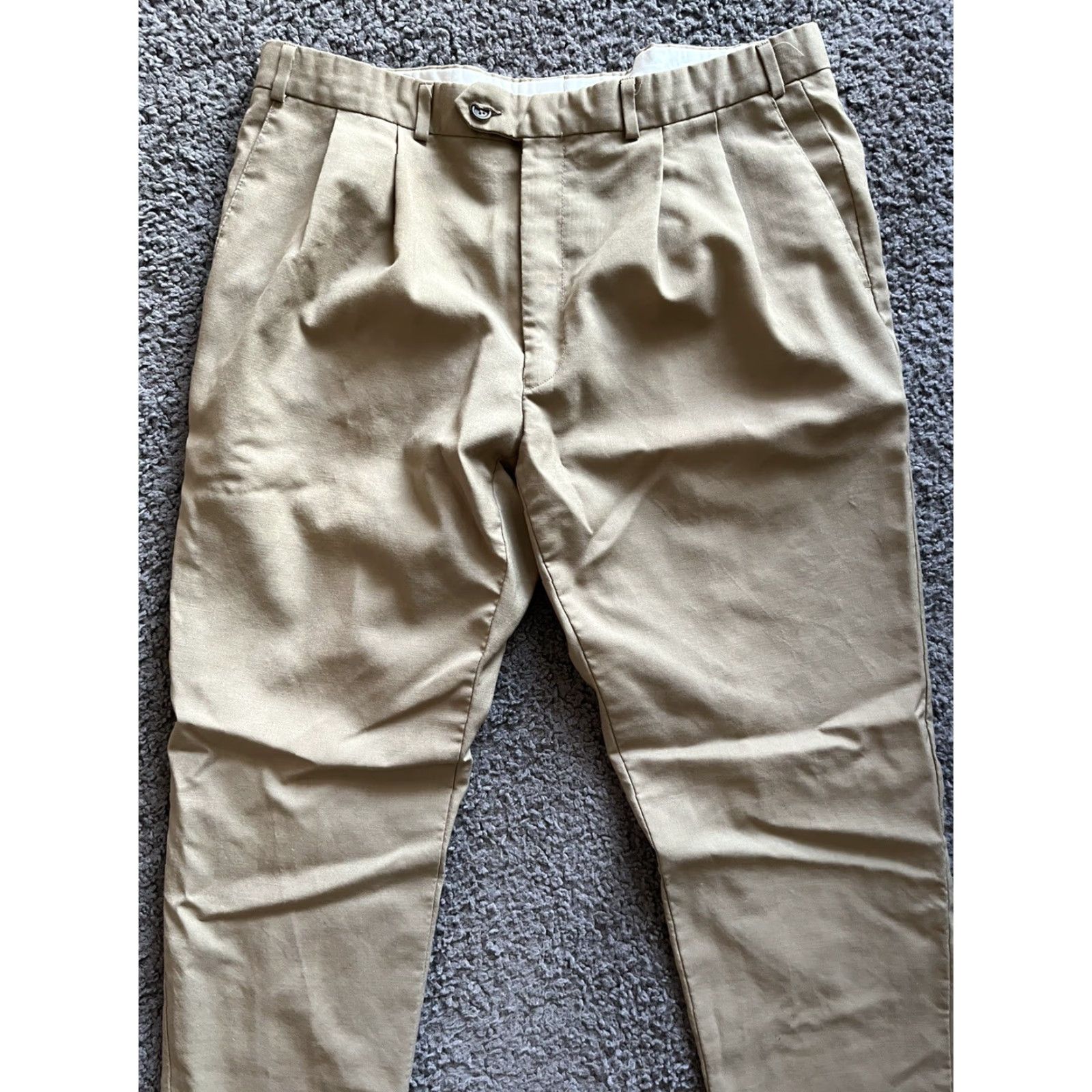 Ralph Lauren VINTAGE Lauren Ralph Lauren Dress Pants Mens Khaki Beige Super 100s 36x27 Adult Regular Straight Front Beige Pants Men Size US 36 / EU 52 - 2 Thumbnail