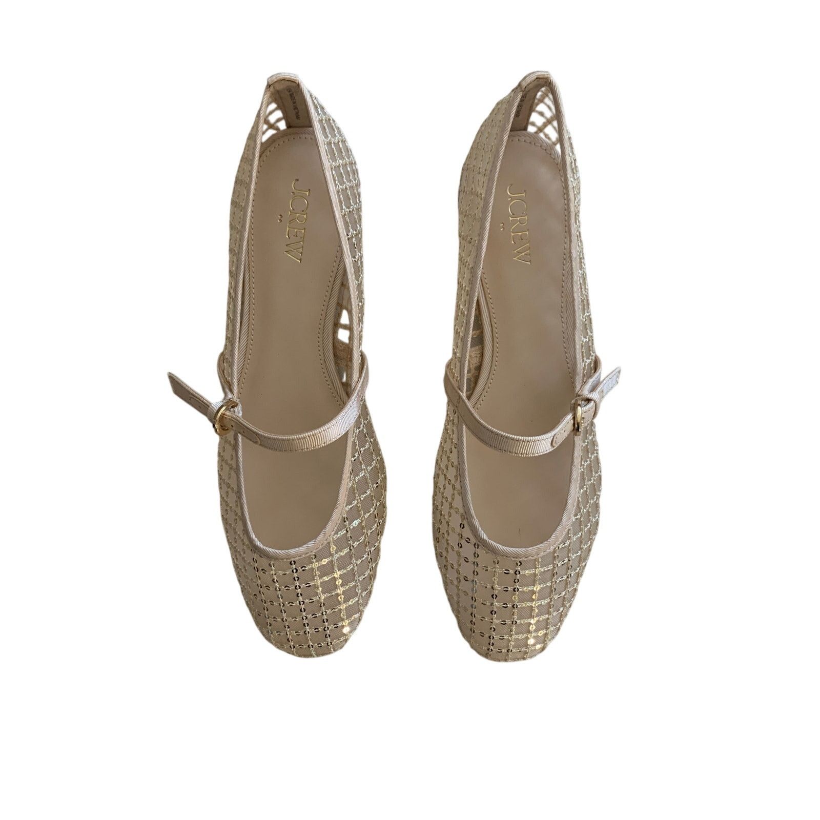 J.Crew NWT J.Crew Gold Sequin Mary Jane Ballet Flats Size US 10.5 / IT 40.5 - 3 Thumbnail