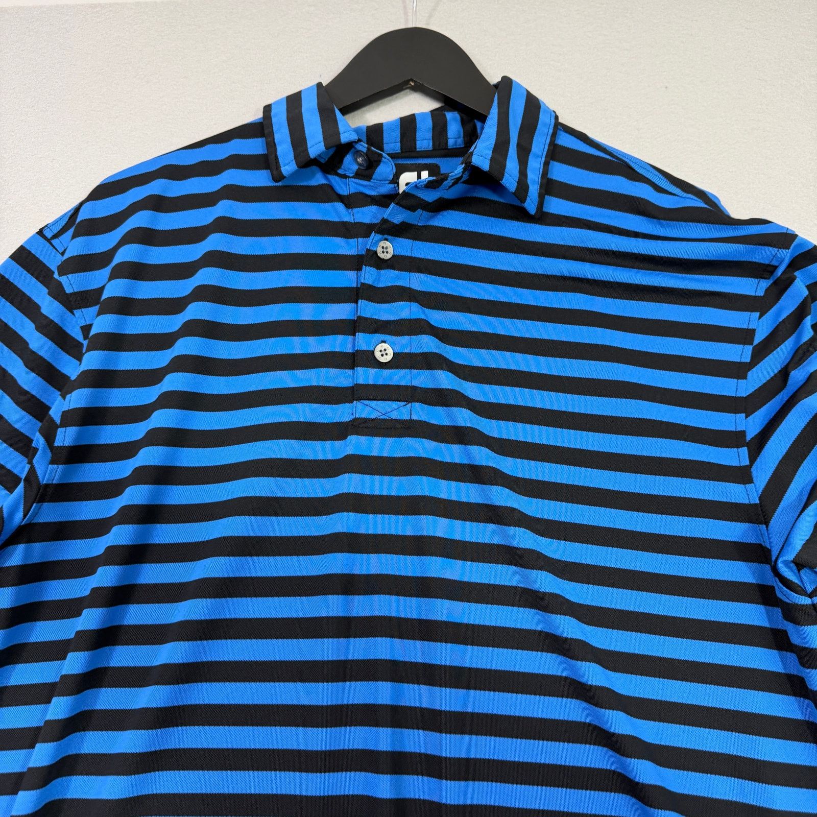 Footjoy Footjoy Polo Shirt Men's Large Blue Black Striped Athletic Size US L / EU 52-54 / 3 - 2 Thumbnail