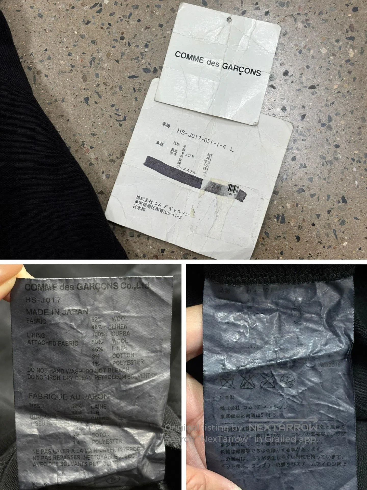 Comme des Garcons Homme Plus CDG Homme Striped Wool Jacket. Size US L / EU 52-54 / 3 - 9 Thumbnail