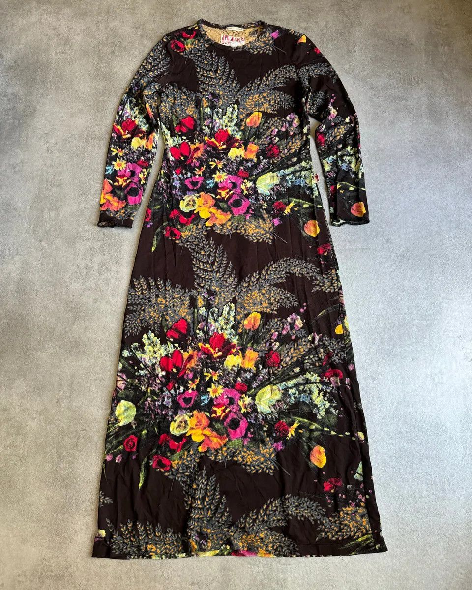 Designer × Jean Paul Gaultier × Vintage SS2004 Jean Paul Gaultier Flower Distinct Italian Dress Size S / US 4 / IT 40 - 1 Thumbnail