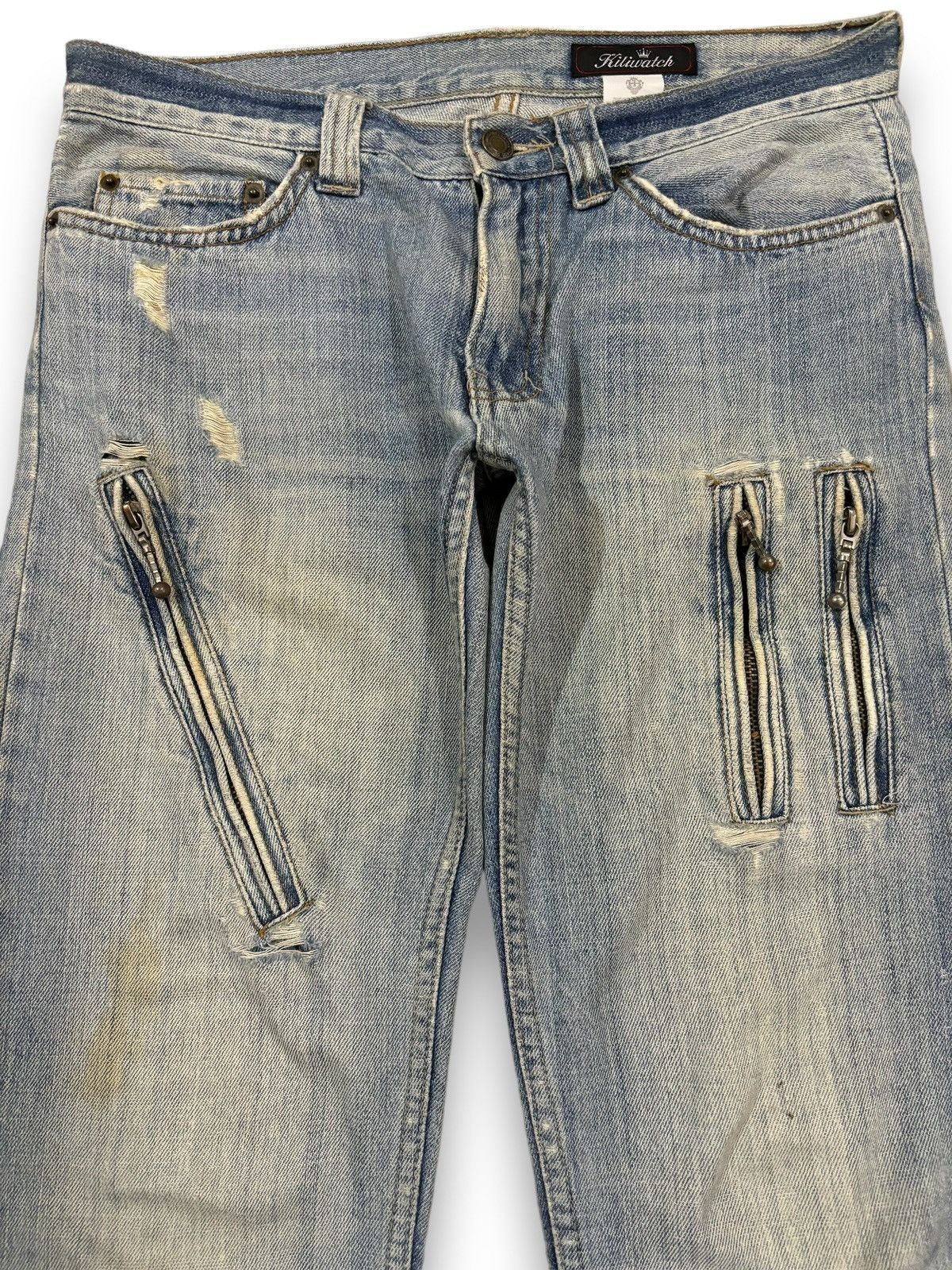 KMRii Vintage Kiliwatch Mud Wash Distressed Punk Grunge Jeans Size US 32 / EU 48 - 3 Thumbnail