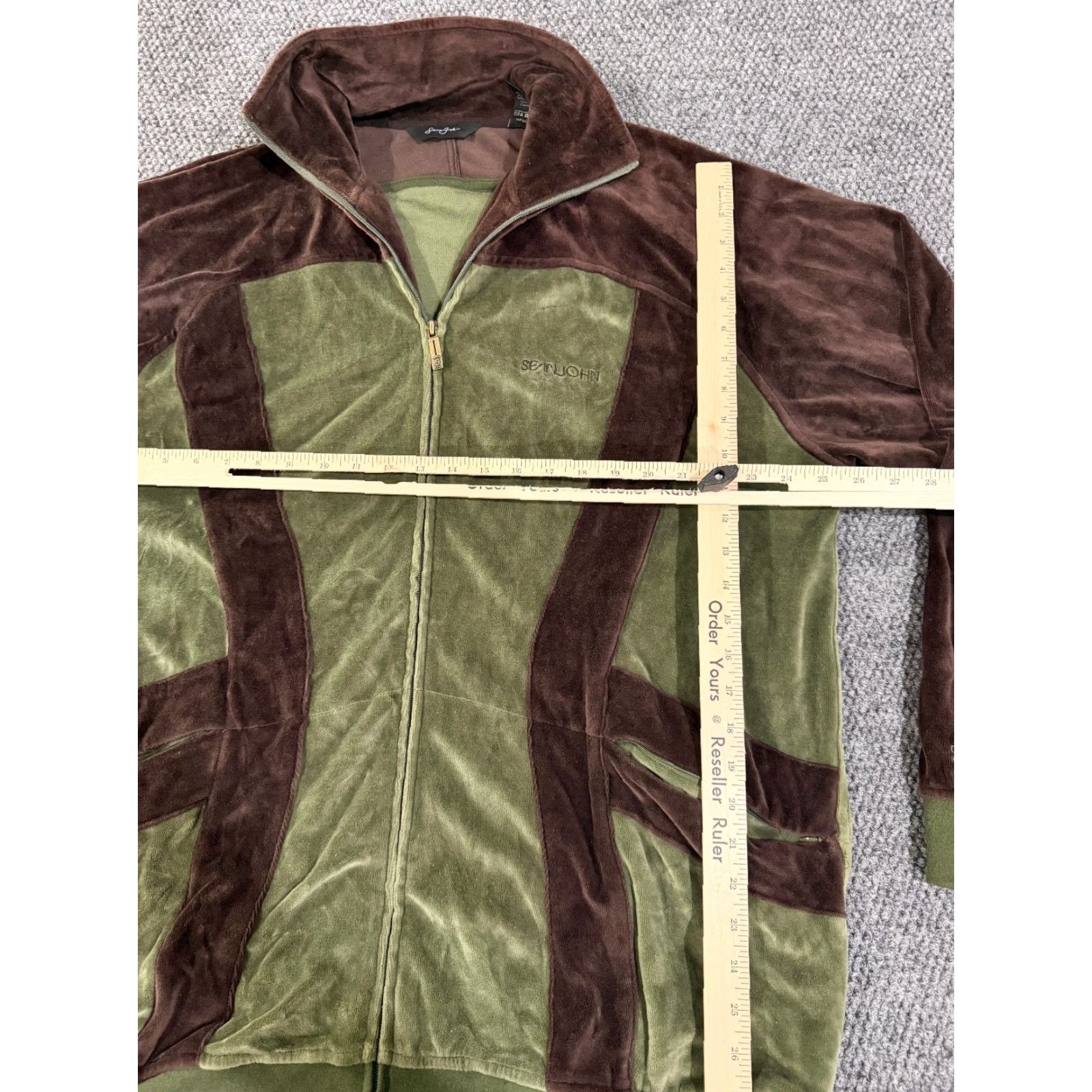 Sean John VINTAGE Sean John Velour Jacket Mens XL Green Full Zip Hip Hop Retro Basketball Long Sleeve Regular Coat/Jacket - Green Size US XL / EU 56 / 4 - 3 Thumbnail
