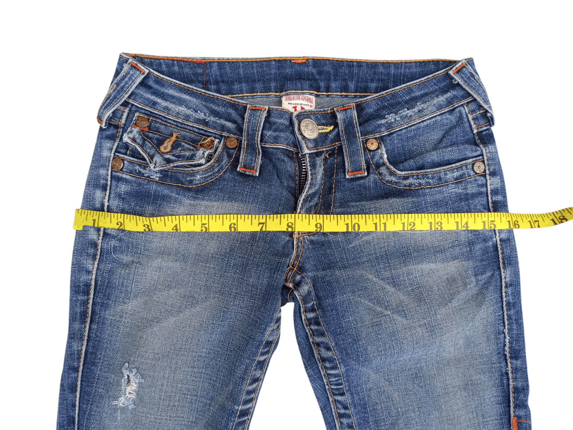 True Religion True Religion Low Rise Distressed Flare Jeans Size 25" / US 0 / IT 36 - 23 Thumbnail
