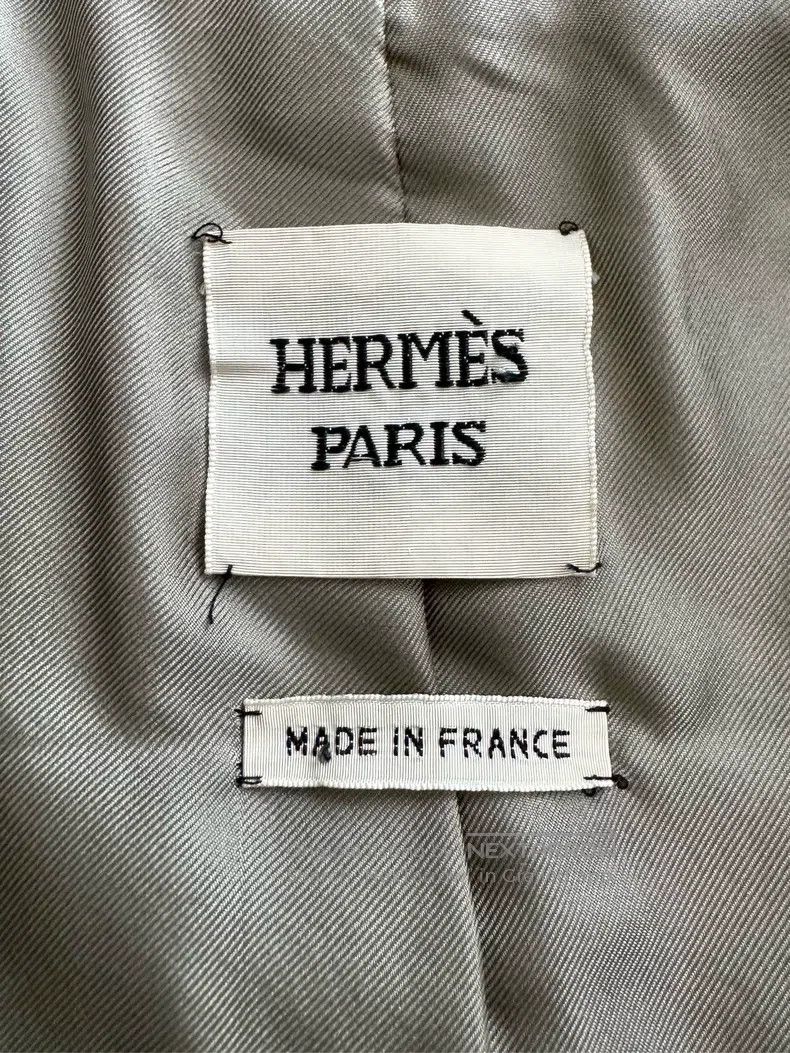 Hermes Hermes Cashmere Blazer Jacket, Gray Green Size XXS / US 00 / IT 34 - 8 Thumbnail