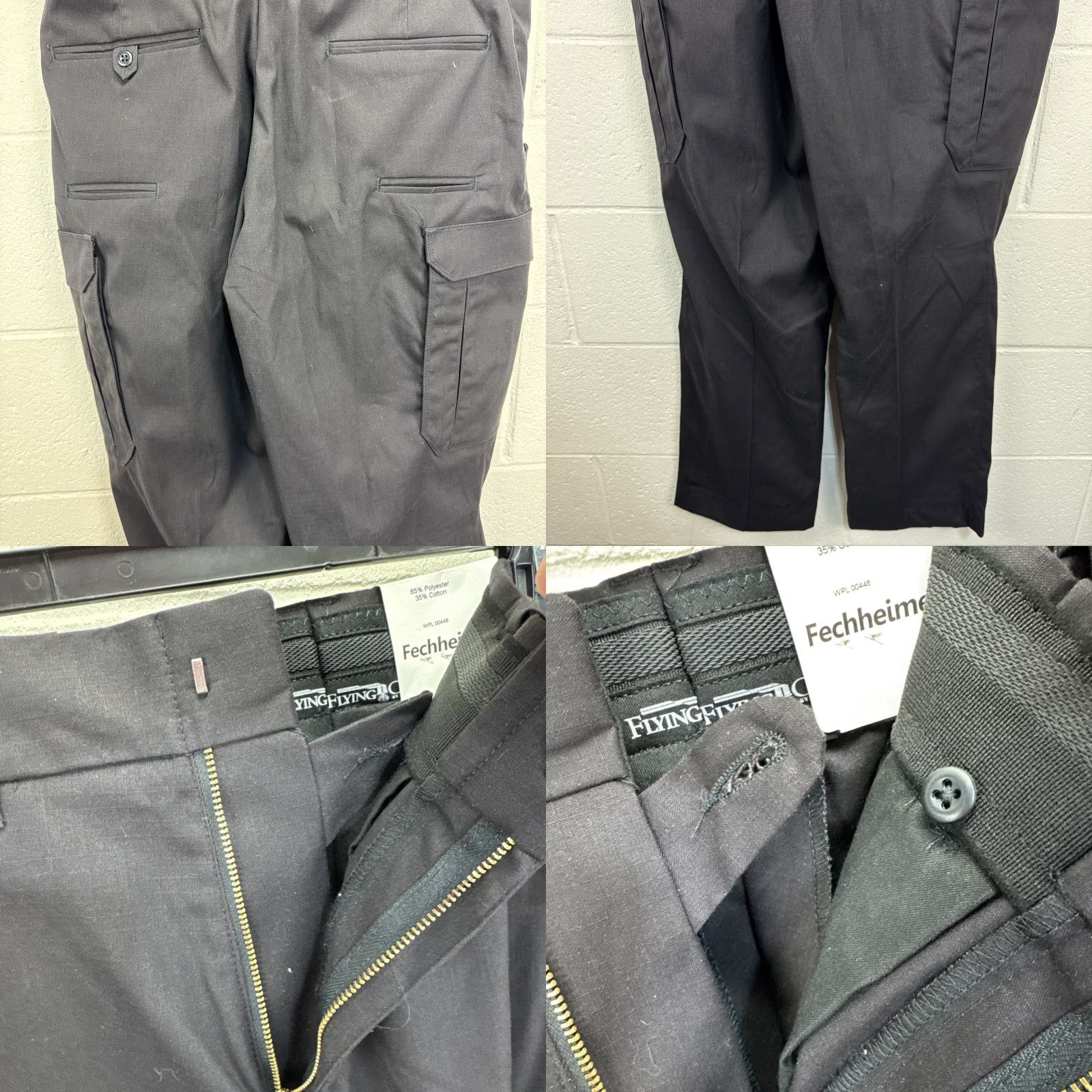 Vintage Flying Cross F1 FX77300 Pants Black 34x36 Workwear Mens Regular 5-Pocket Cargo Straight Front Zipper Button Hook & Eye Canvas Polyester Size US 34 / EU 50 - 9 Thumbnail
