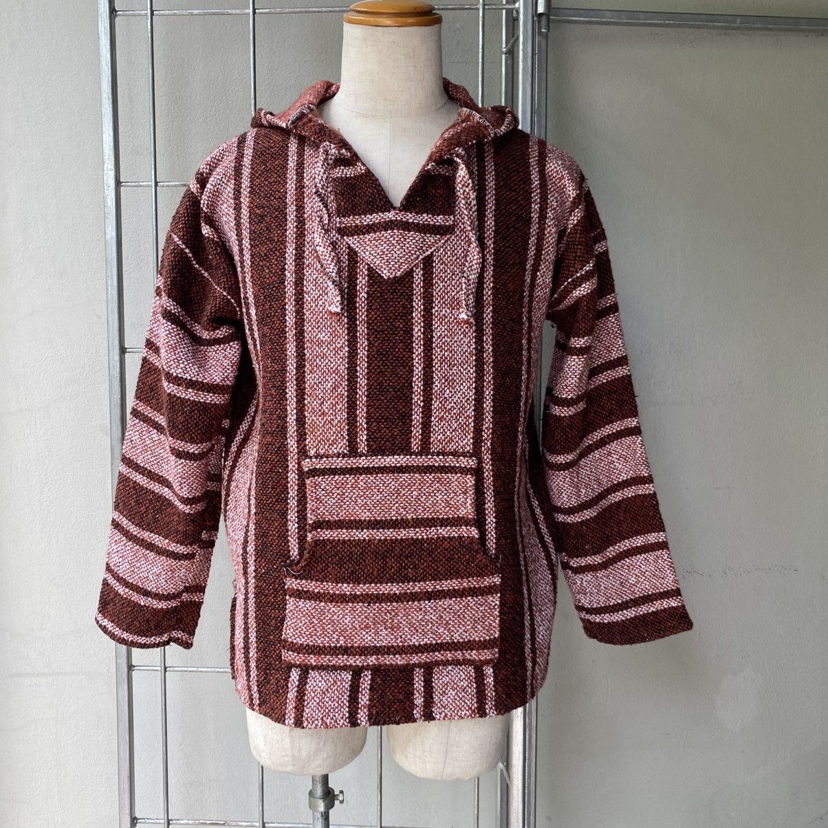 Vintage Brown & Pink Striped Baja Hoodie Size US M / EU 48-50 / 2 - 17 Thumbnail