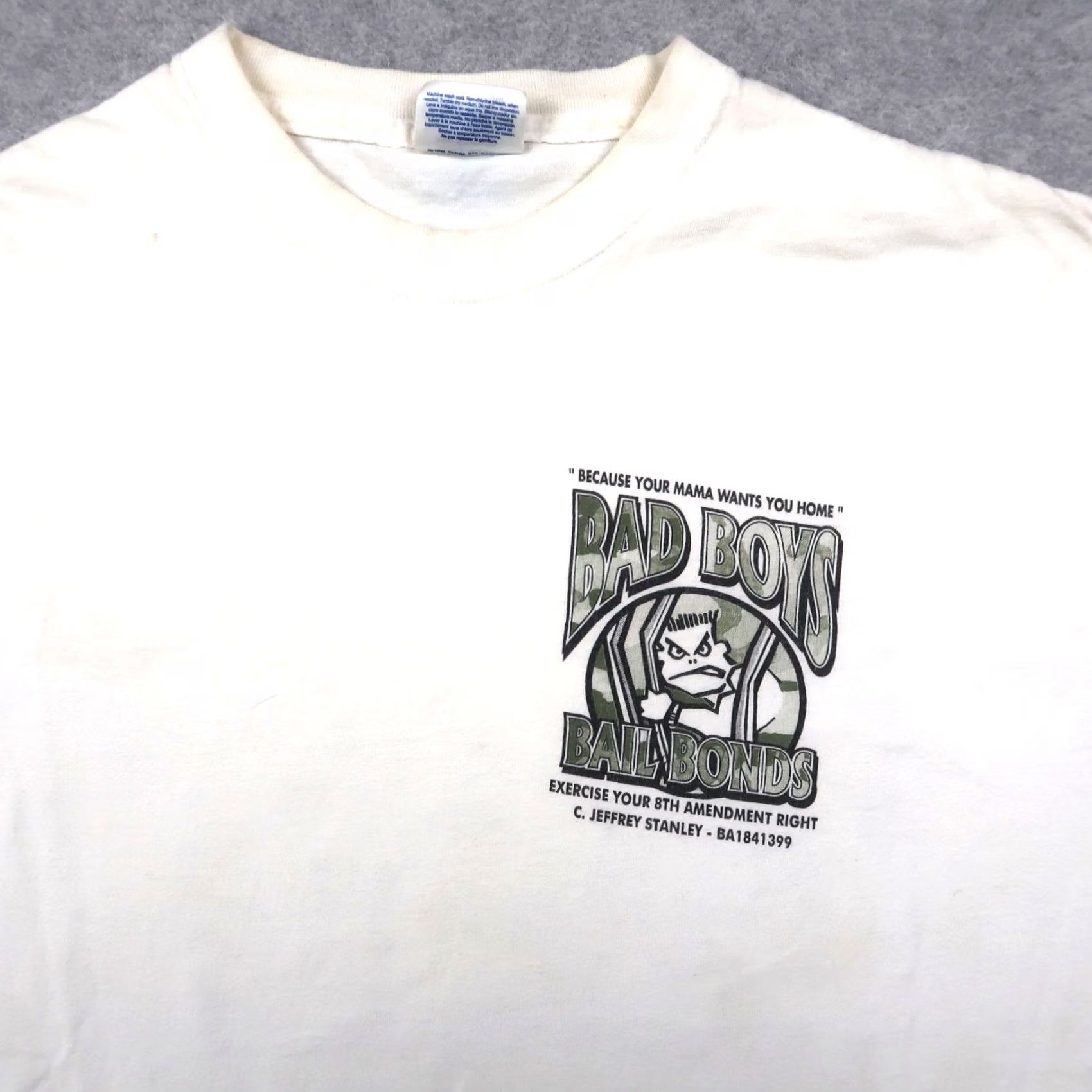 Hanes VINTAGE Bad Boys Bail Bonds T Shirt Mens XL White Graphic 90s Hanes Logo Promo Shirt Mens XL White 90s Size US XL / EU 56 / 4 - 3 Thumbnail