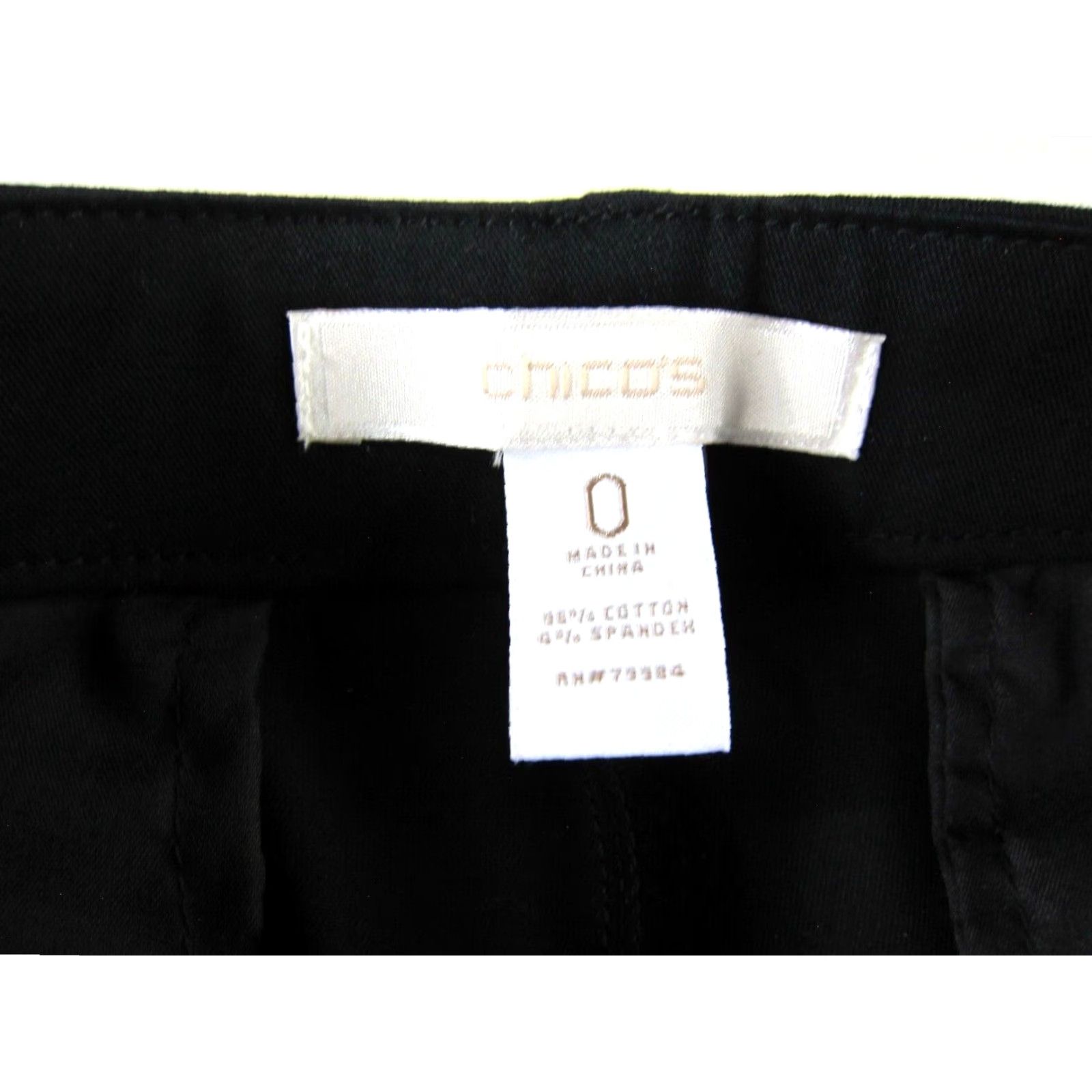 Vintage Chico's Black Cotton Stretch Pocket Cargo Capri Wide Leg Pant Woman XS Size 26" / US 2 / IT 38 - 3 Thumbnail