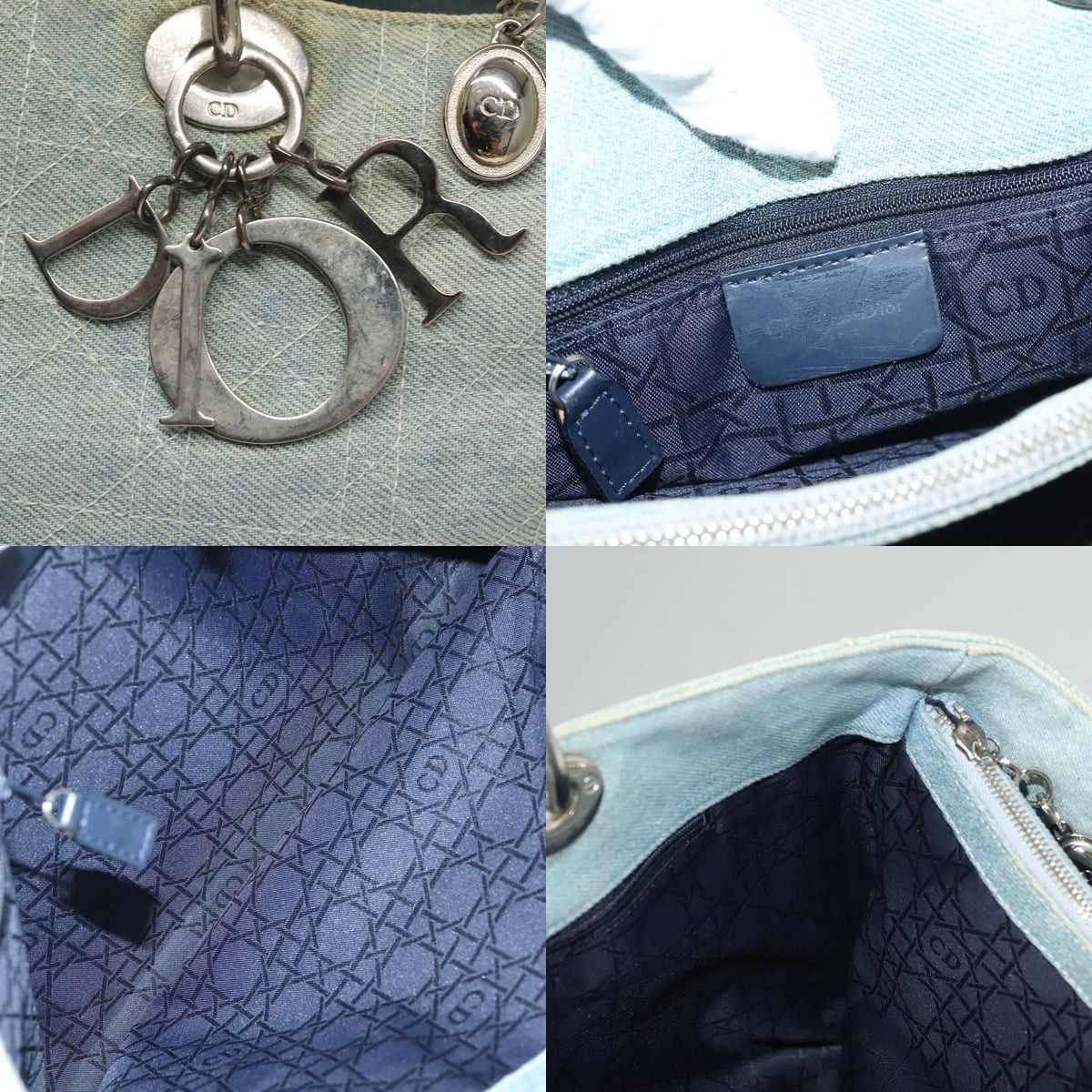Dior DIOR Canage Hand Bag Denim Light Blue Silver Size ONE SIZE - 11 Thumbnail
