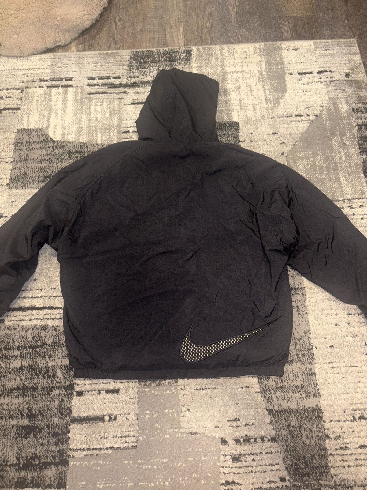 Nike Vintage 90s Nike "Big Swoosh" Hooded Windbreaker Jacket Size US XL / EU 56 / 4 - 10 Thumbnail