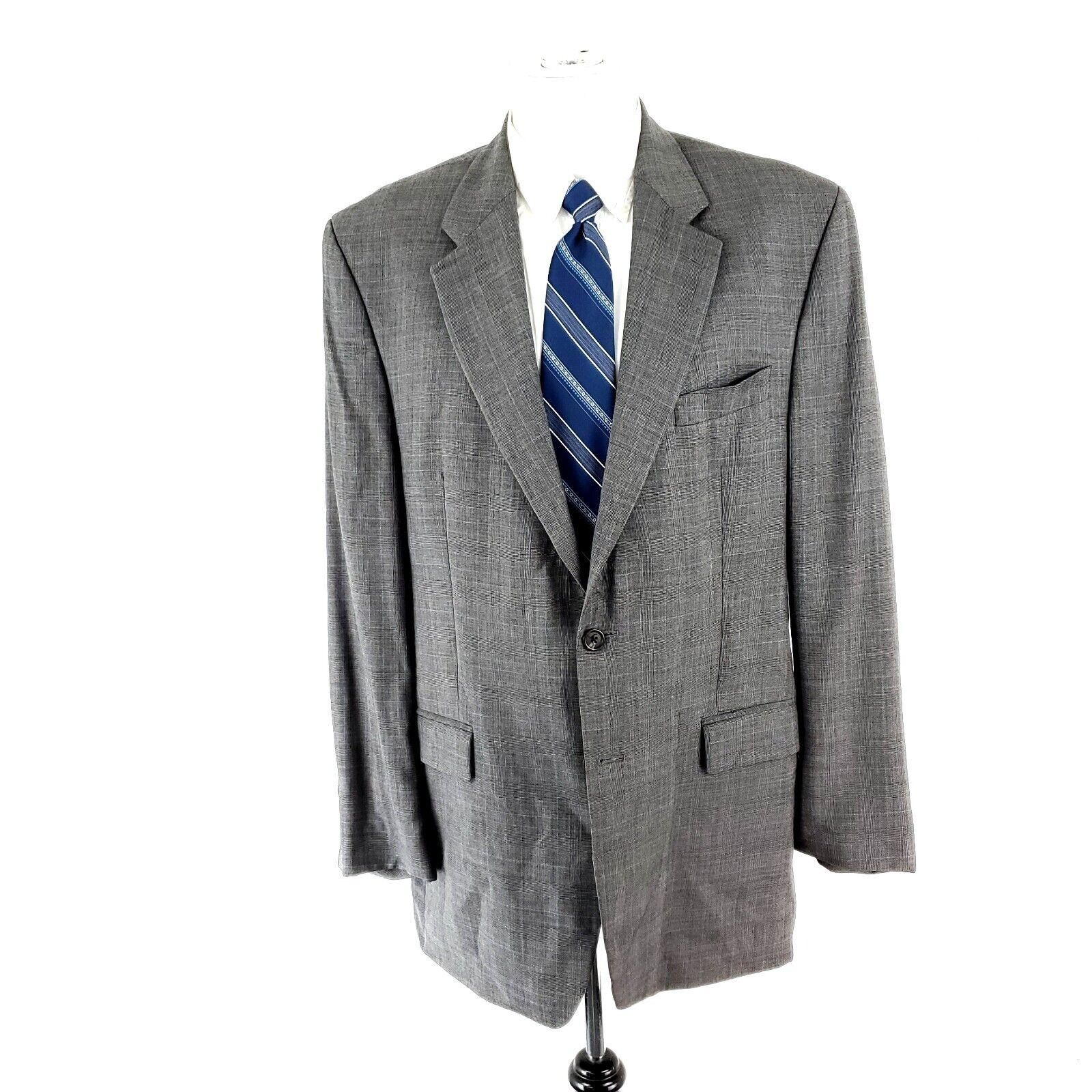 Lauren Ralph Lauren Lauren Ralph Lauren Wool 2 Button Sport Coat 44L Gray Glen P Size 44L - 3 Thumbnail