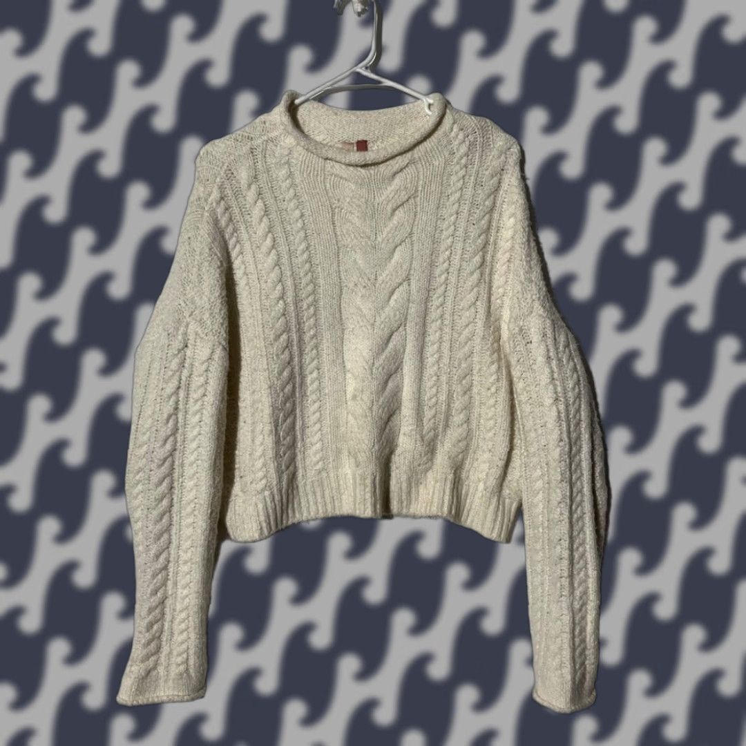 Anthropologie Anthropologie Pilcro Cream Cable Knit Mock Neck Cropped Sweater Women’s Small Shirt Pullover Women Size S / US 4 / IT 40 - 1 Thumbnail
