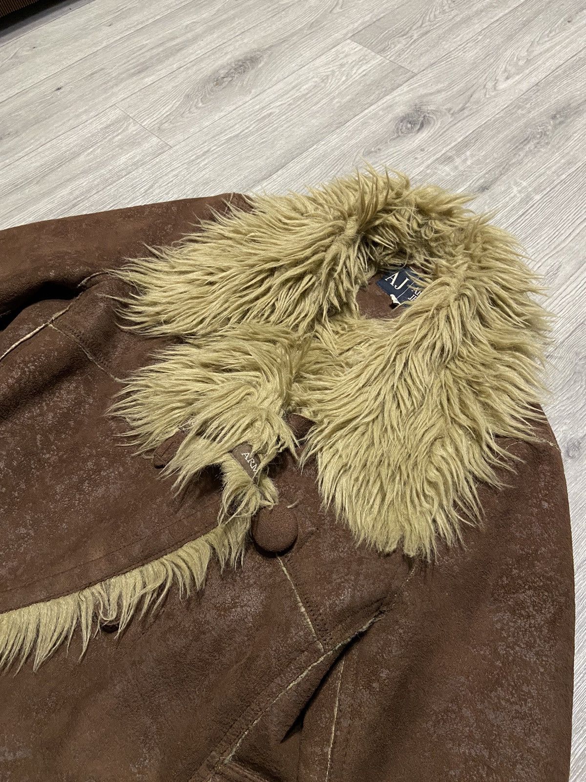 Armani Vintage Armani Jeans Leather Fur Fuzzy Jacket Size L / US 10 / IT 46 - 5 Thumbnail