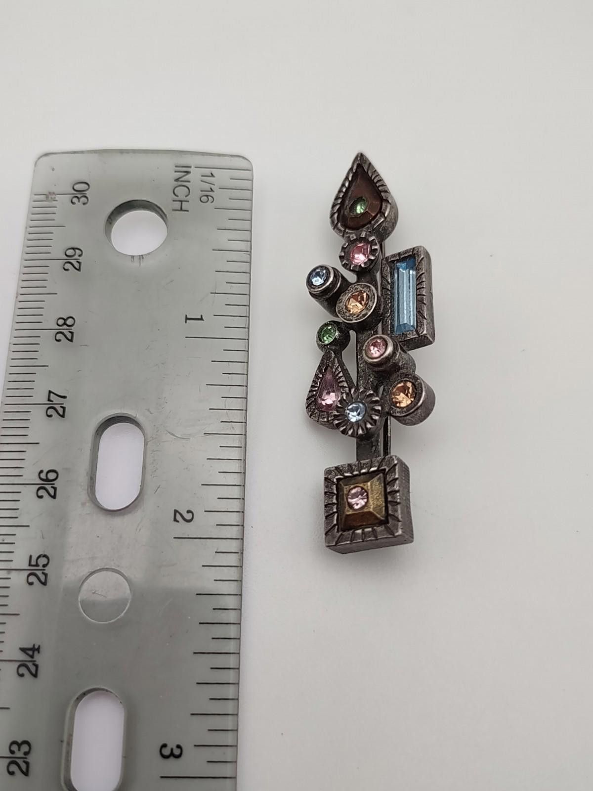 Other Patricia Locke 925 Sterling Modernist Crystal Brooch Size ONE SIZE - 3 Thumbnail