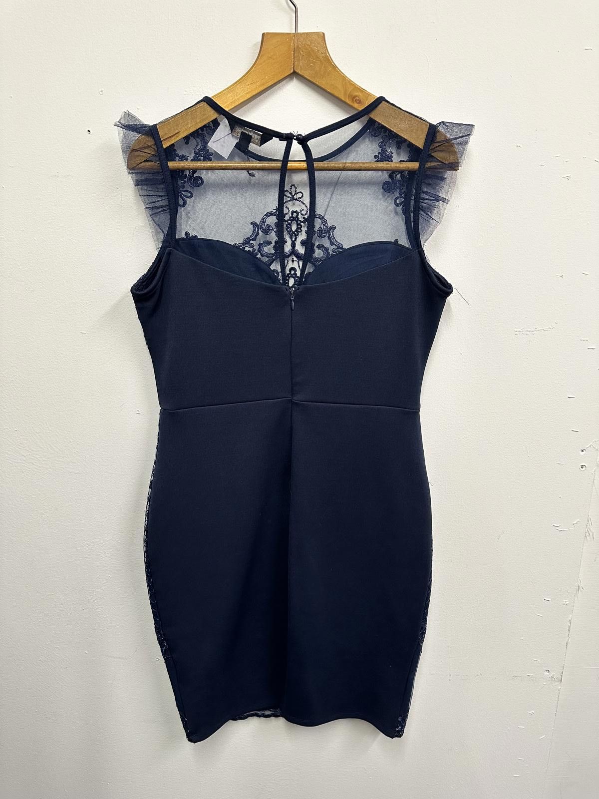 Other Lipsy London Navy Blue Embroidered Mesh Dress UK 16 Size XL / US 12-14 / IT 48-50 - 4 Thumbnail