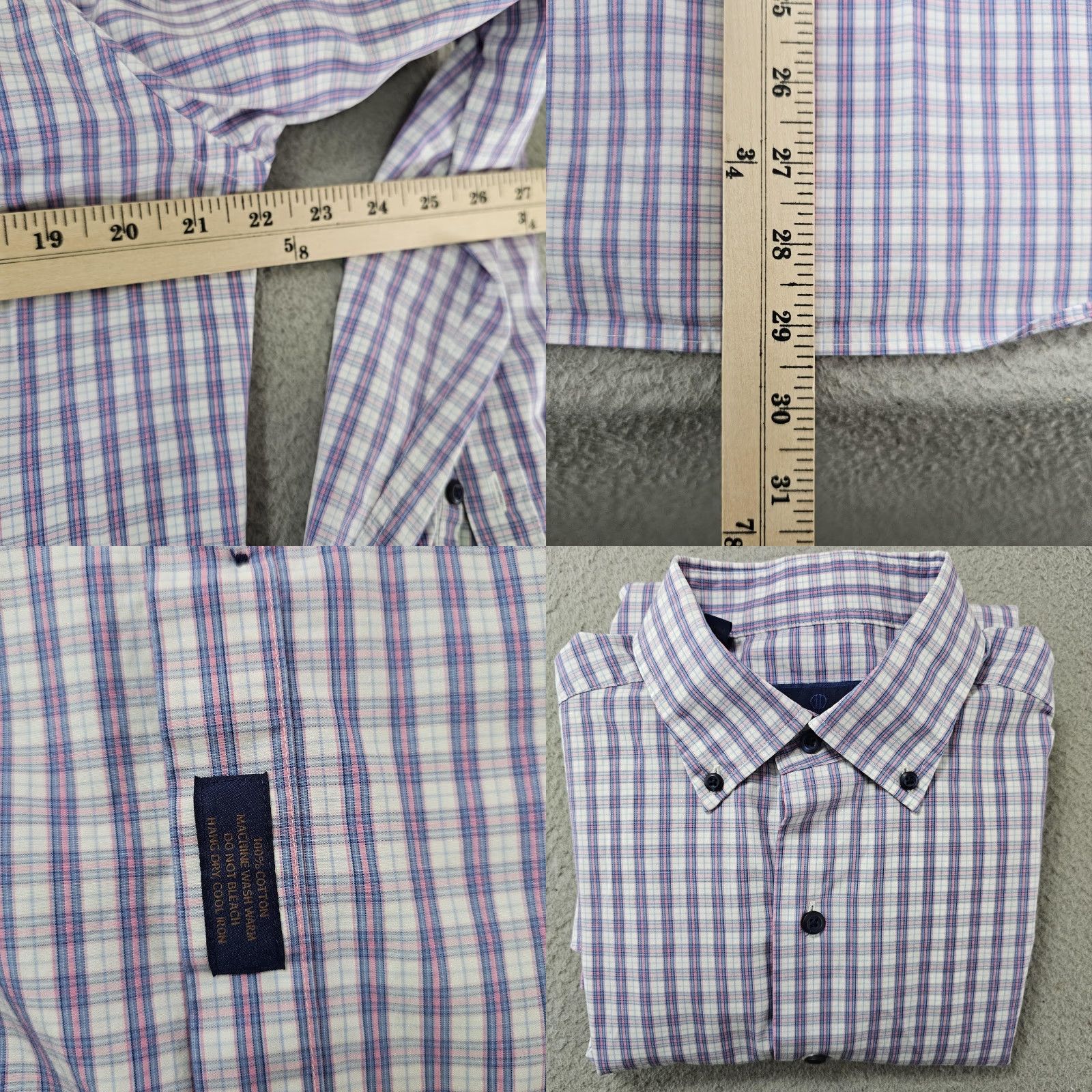 David Donahue David Donahue Shirt Mens L Blue Plaid Button-Down Long Sleeve Fusion Vintage: No Size US L / EU 52-54 / 3 - 8 Thumbnail