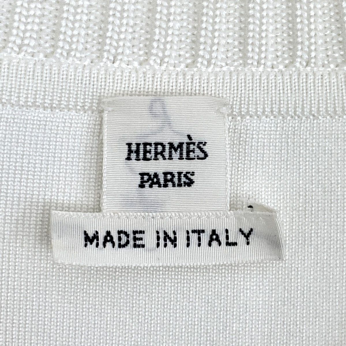 Hermes Hermes Ribbed Belt Ring Buckle Short Sleeve Knit Top K26WX Size M / US 6-8 / IT 42-44 - 6 Thumbnail