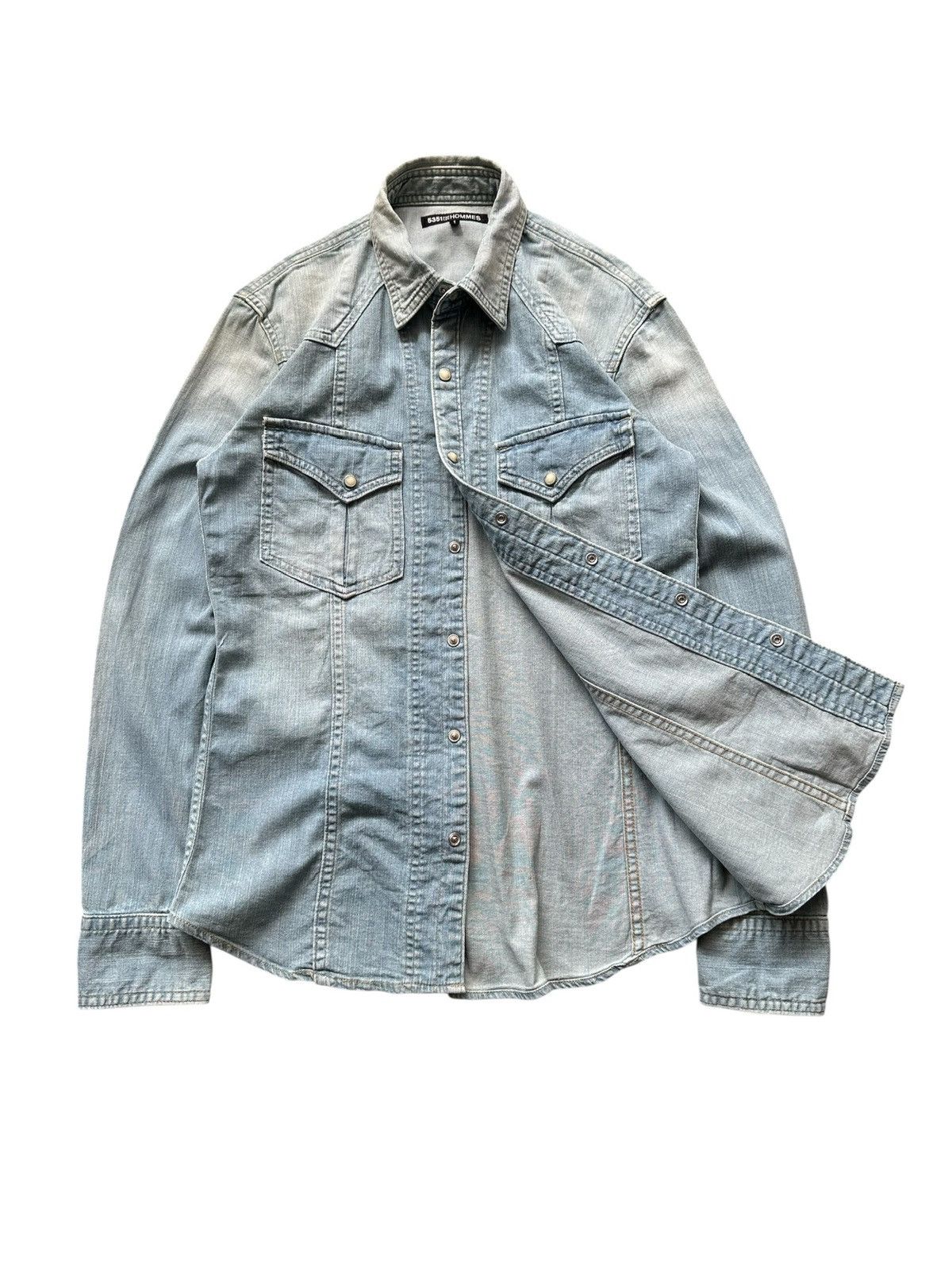 5351 POUR LES HOMMES Early 00’s 5351 stonewash denim shirt hediboy Size US M / EU 48-50 / 2 - 6 Thumbnail