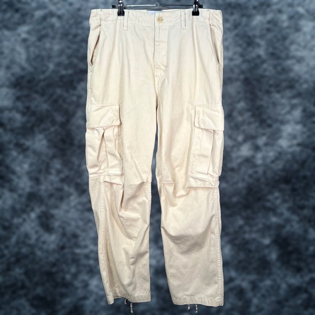 Vintage General Admission Cargo Pants Mens Size 34 Beige 100% Cotton Canvas In USA Cargo Pocket Straight Inseam 30 Size US 34 / EU 50 - 1 Thumbnail