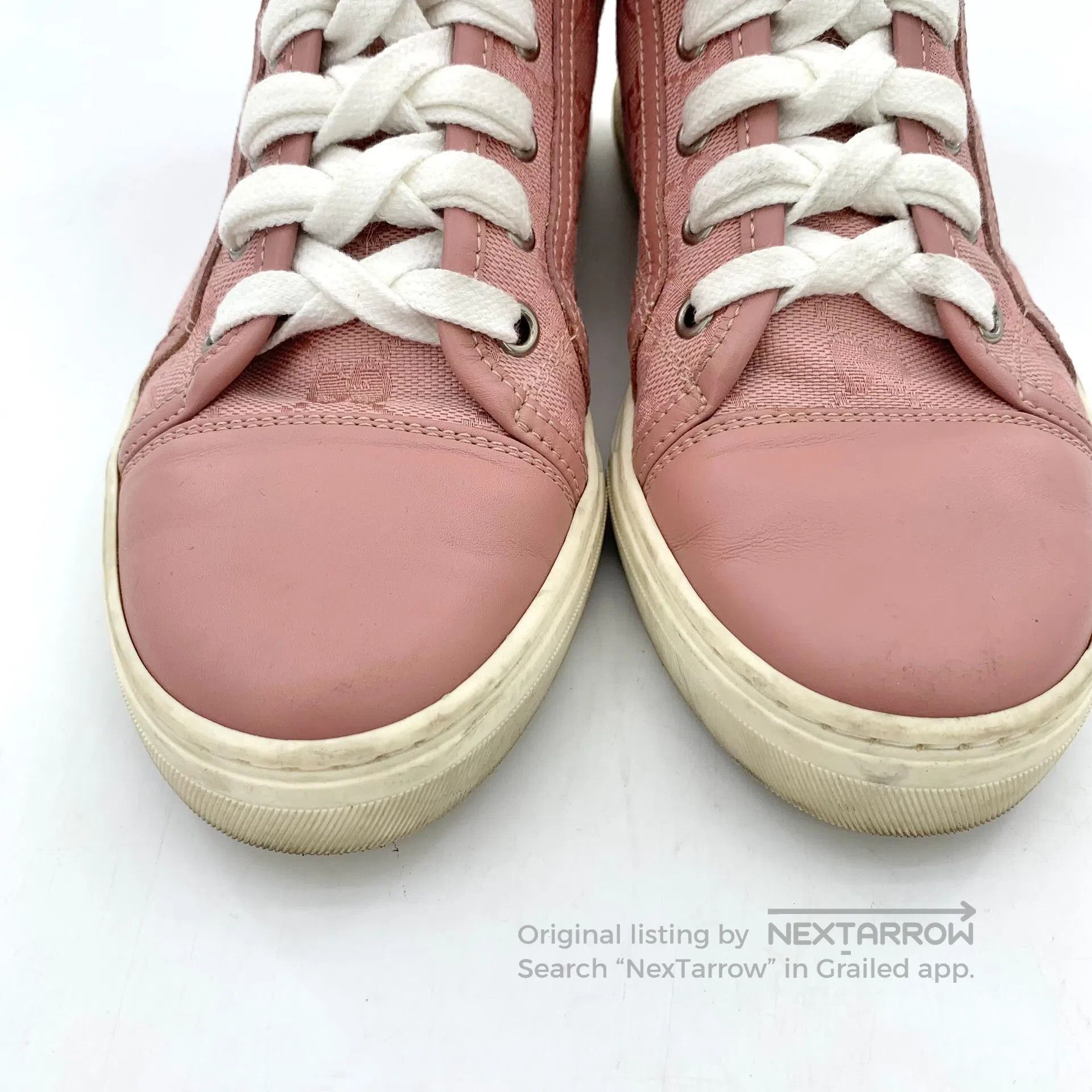 Gucci Guicci Pink logo jacquard ribbon casual flat high-heeled s Size US 4.5 / IT 34.5 - 8 Thumbnail