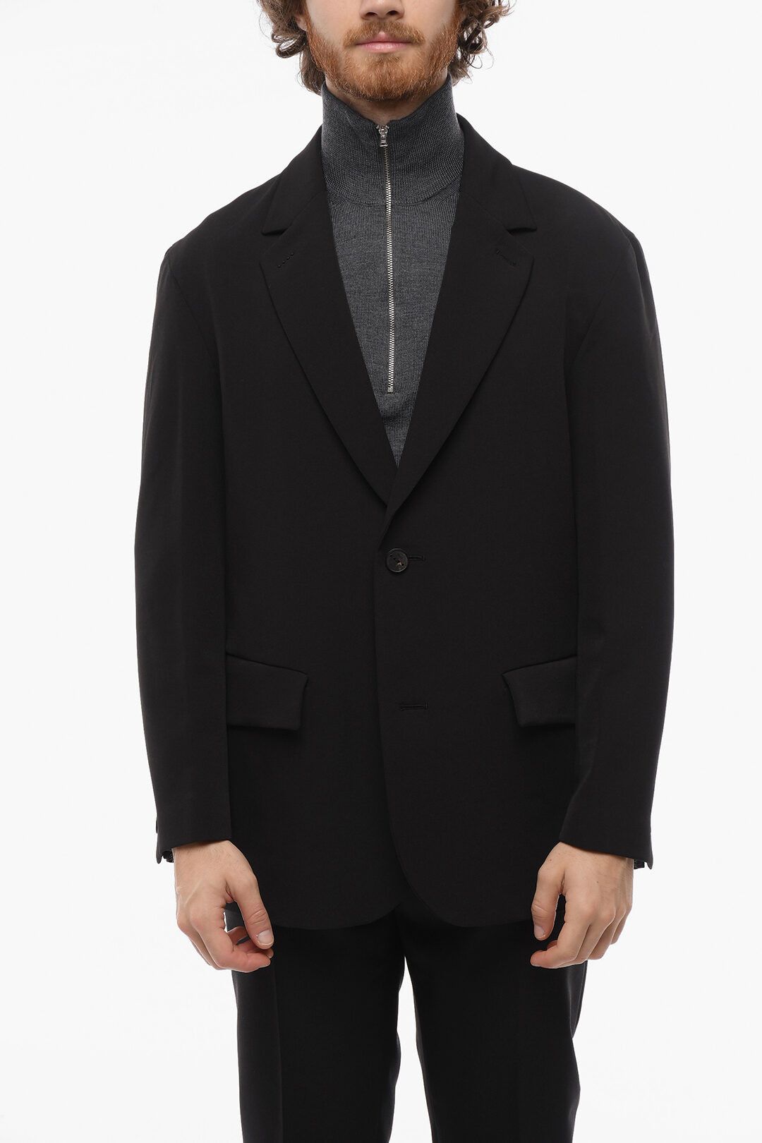 image of Hevo Og1Mm0424 Galatina 2 Button Blazer In Black, Men's (Size Small)