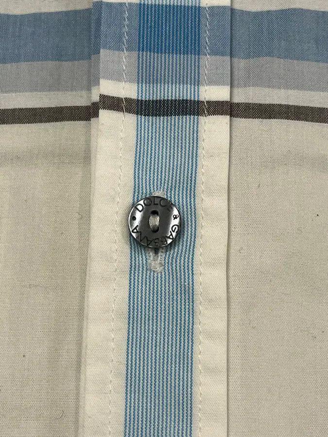Dolce & Gabbana 2000s Dolce & Gabbana White & Brown Checkered Shirt Size US M / EU 48-50 / 2 - 10 Thumbnail