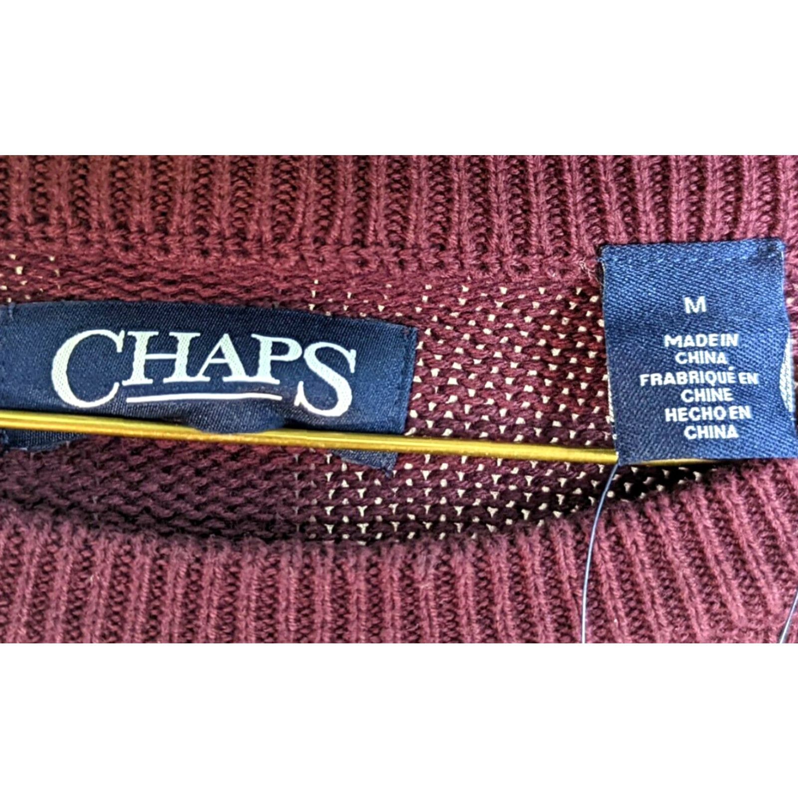 Chaps NWT Chaps Original Crewneck Mens Medium Rich Ruby Long Sleeve Knit Sweater Size US M / EU 48-50 / 2 - 4 Thumbnail