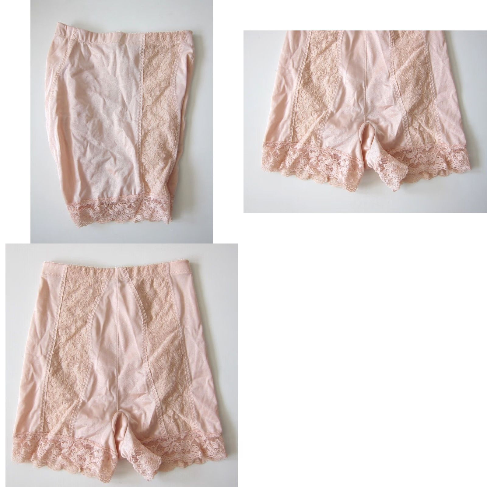 Vintage Chantal Pink Lace Stretch High Rise Waist Lingerie Compression Shorts Women XL Size 40" / US 18 - 8 Thumbnail