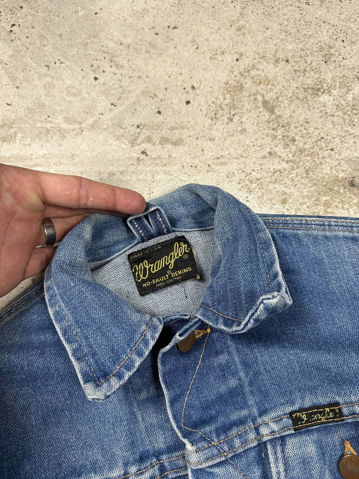 Wrangler Vintage 80s Wrangler Denim Jeans Trucker Jacket rare Size XS / US 0-2 / IT 36-38 - 8 Thumbnail