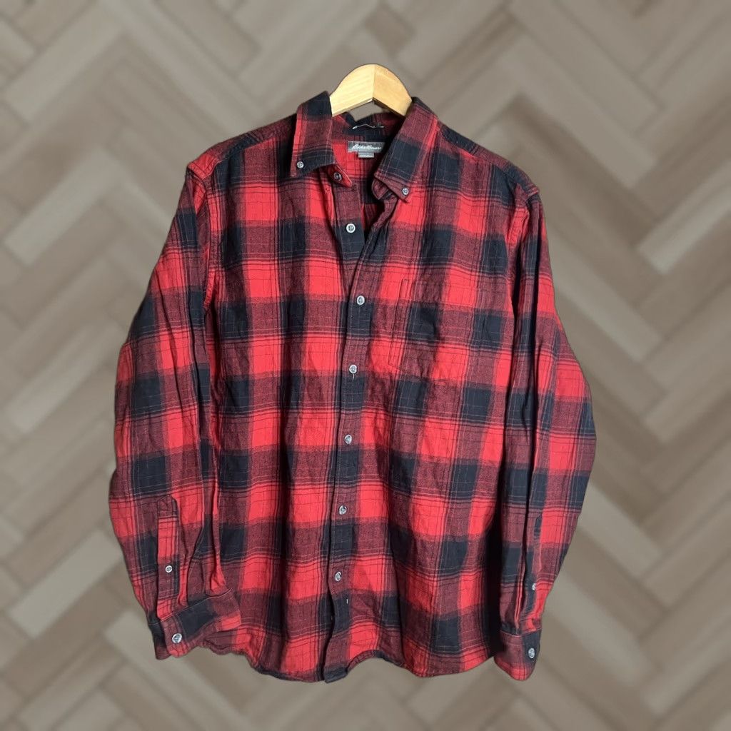 Eddie Bauer Eddie Bauer Shirt Plaid Flannel Men L Large Black Red Relaxed Fit Button-Down Pocket Cotton 100% Multicolor Casual Mens Size US L / EU 52-54 / 3 - 1 Thumbnail