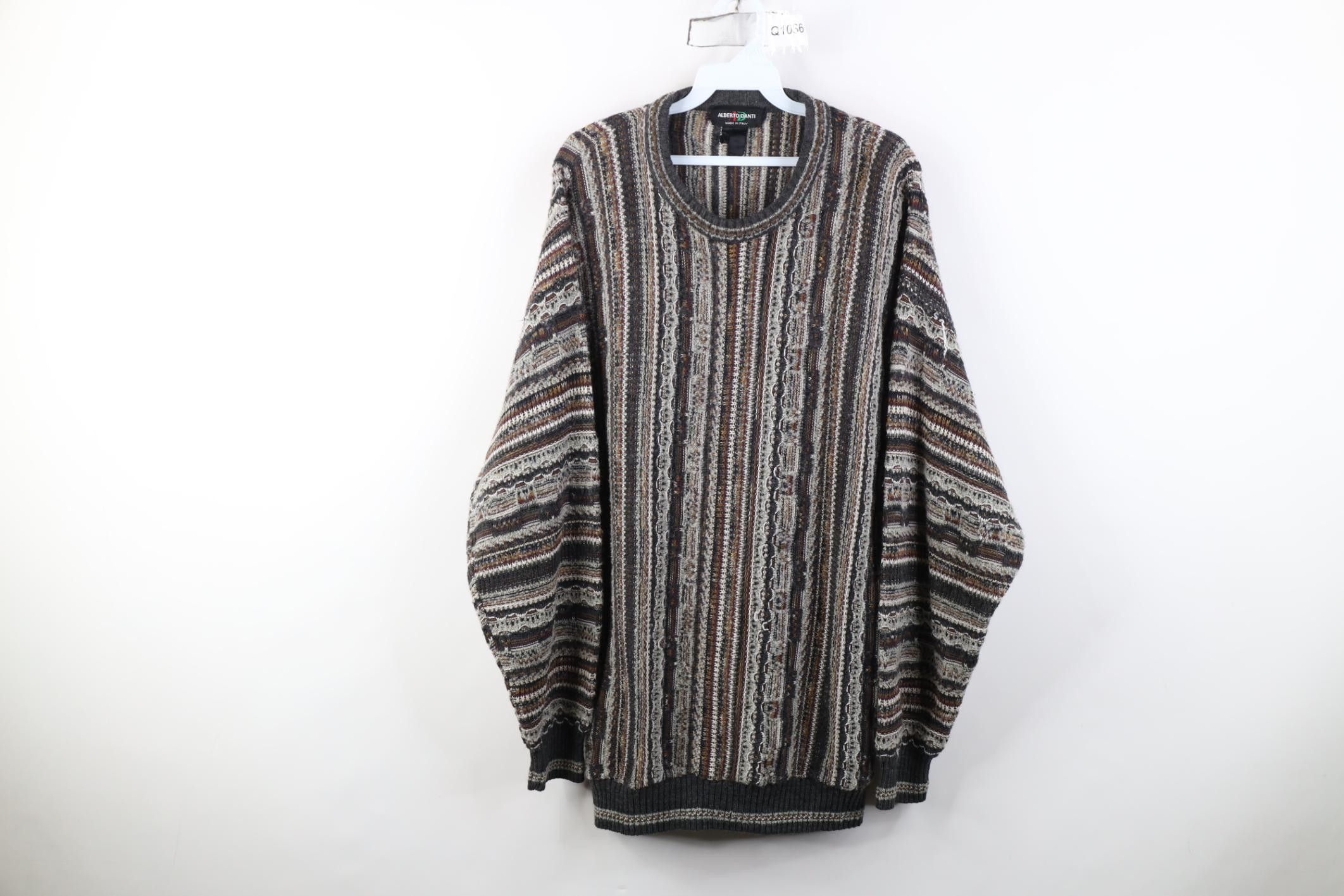 Vintage Vintage 90s Coogi Style Striped Ed Bassmaster Knit Sweater Size US XL / EU 56 / 4 - 1 Thumbnail