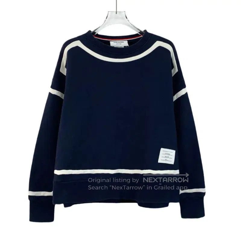 Thom Browne Thom Browne Navy Cotton Men's Sweatshirt . Size US S / EU 44-46 / 1 - 1 Thumbnail