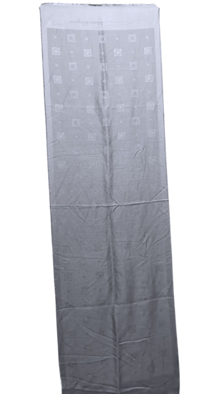 Salvatore Ferragamo SALVATORE FERRAGAMO ITALY Monogram Logo Gray Silk Wool Scarf Size ONE SIZE - 12 Thumbnail