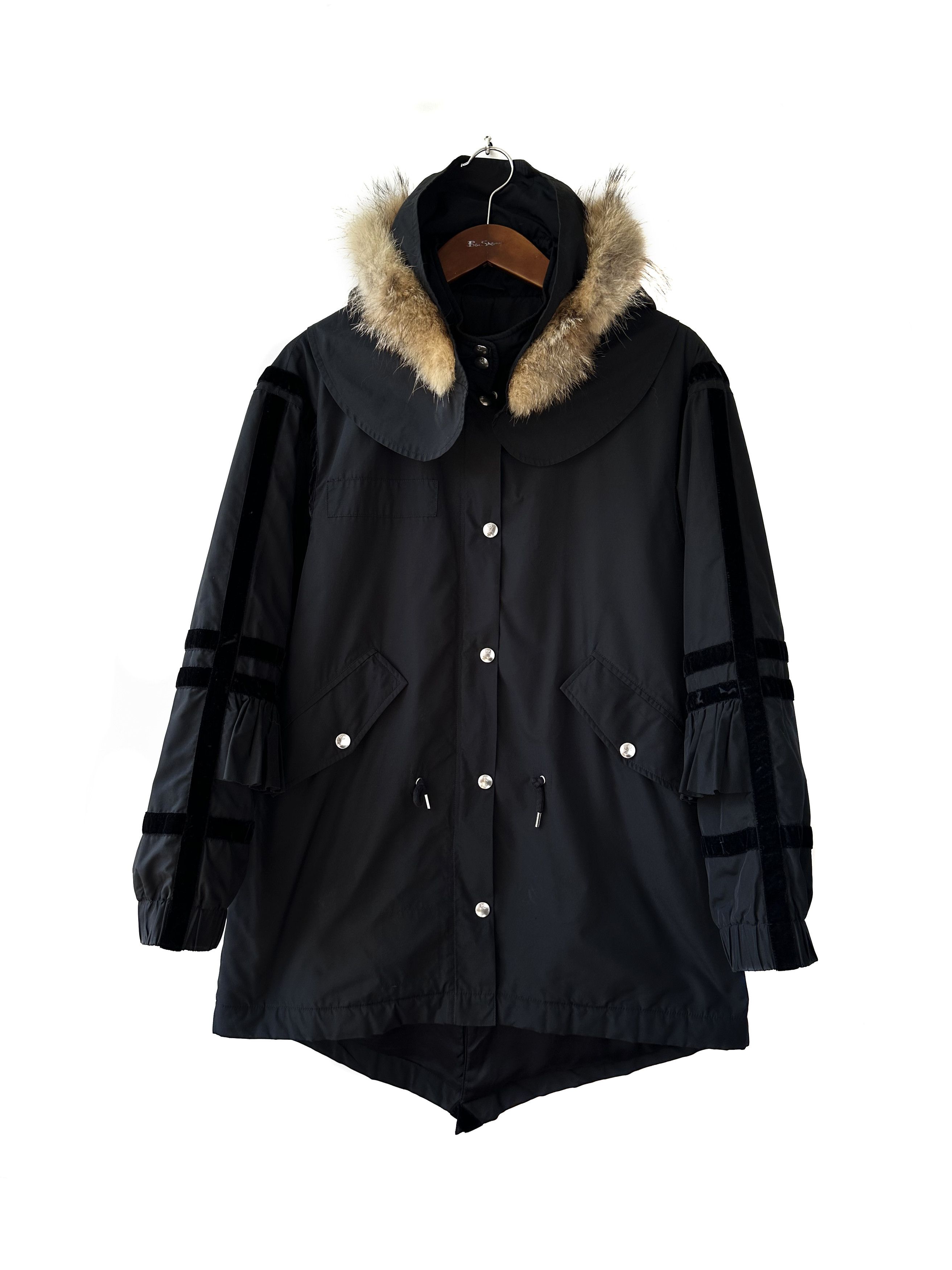 Alexander McQueen black fishtail 2013 women's parka jacket