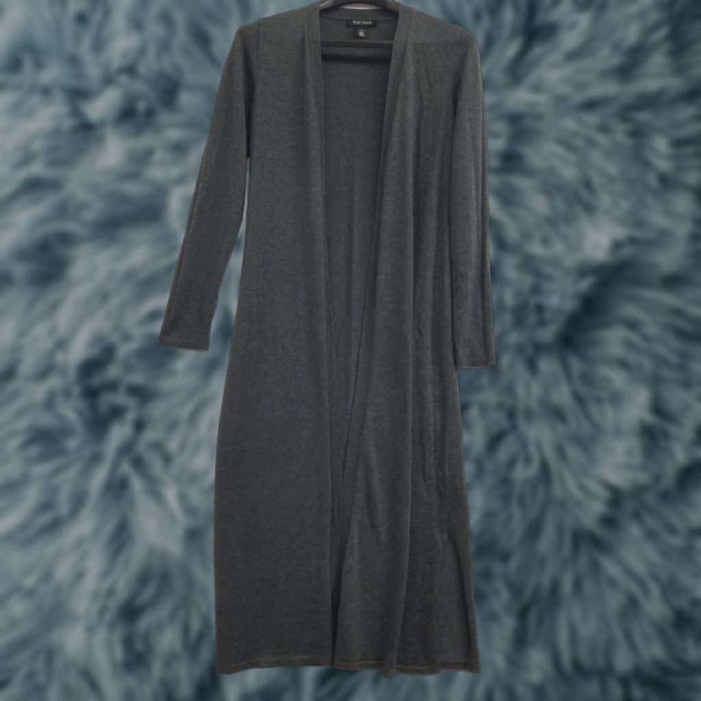 White House Black Market White House Black Market Sweater Cardigan Open Gray Wool Poly Knit Womens Size S Regular Fall Spring Winter Size S / US 4 / IT 40 - 1 Thumbnail