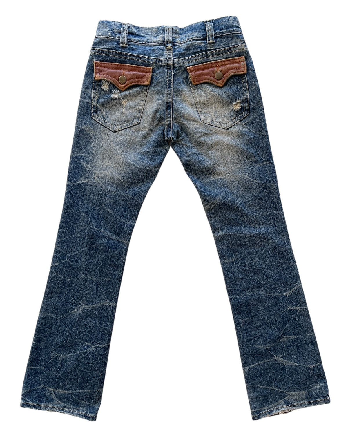 Japanese Brand Vintage Ozz First Pinball Distressed Flare Denim Size US 30 / EU 46 - 5 Thumbnail