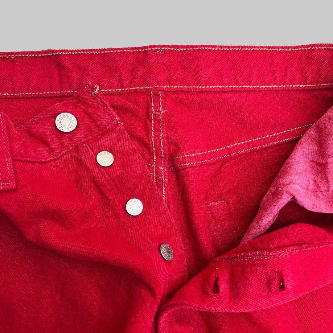 Levi's Levi’s 501 1990 90s Vintage W31 Red USA Made Denim Jeans Size 31" - 3 Thumbnail