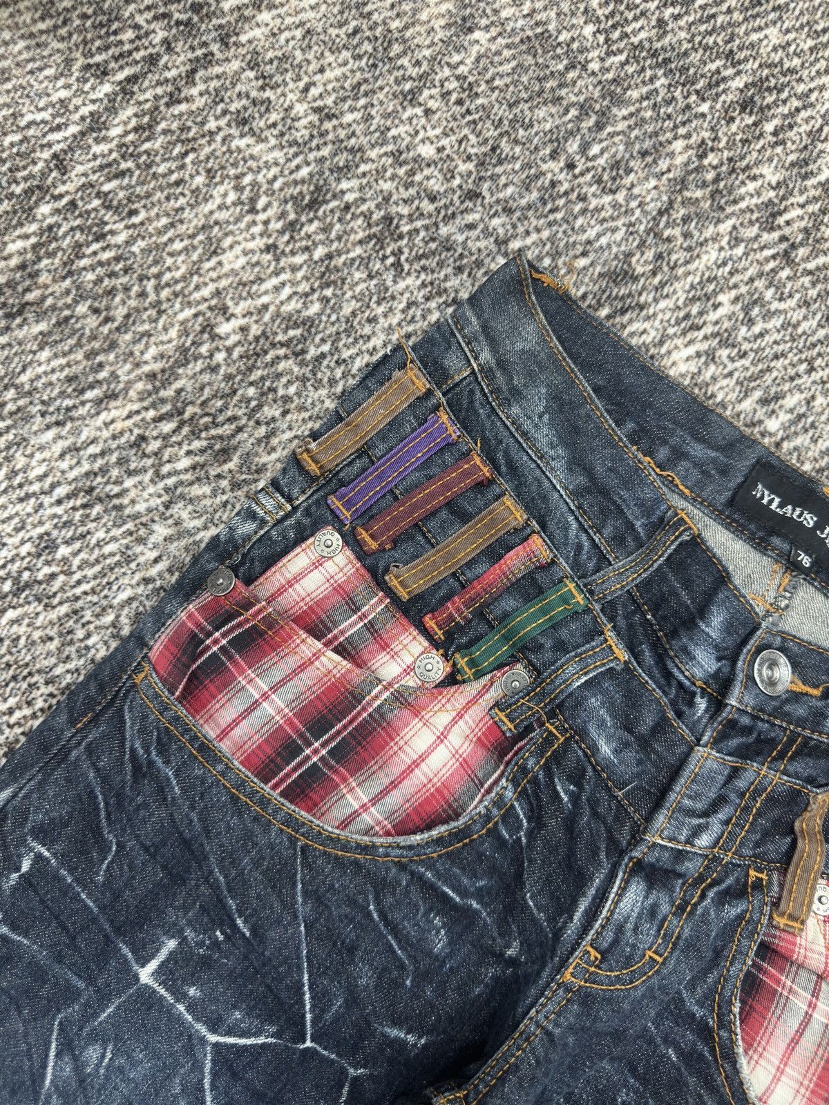 If Six Was Nine × Japanese Brand × Le Grande Bleu (L.G.B.) Vintage Y2k Nylaus Clawmark Faded Jeans Undercover Style Size US 29 - 6 Thumbnail