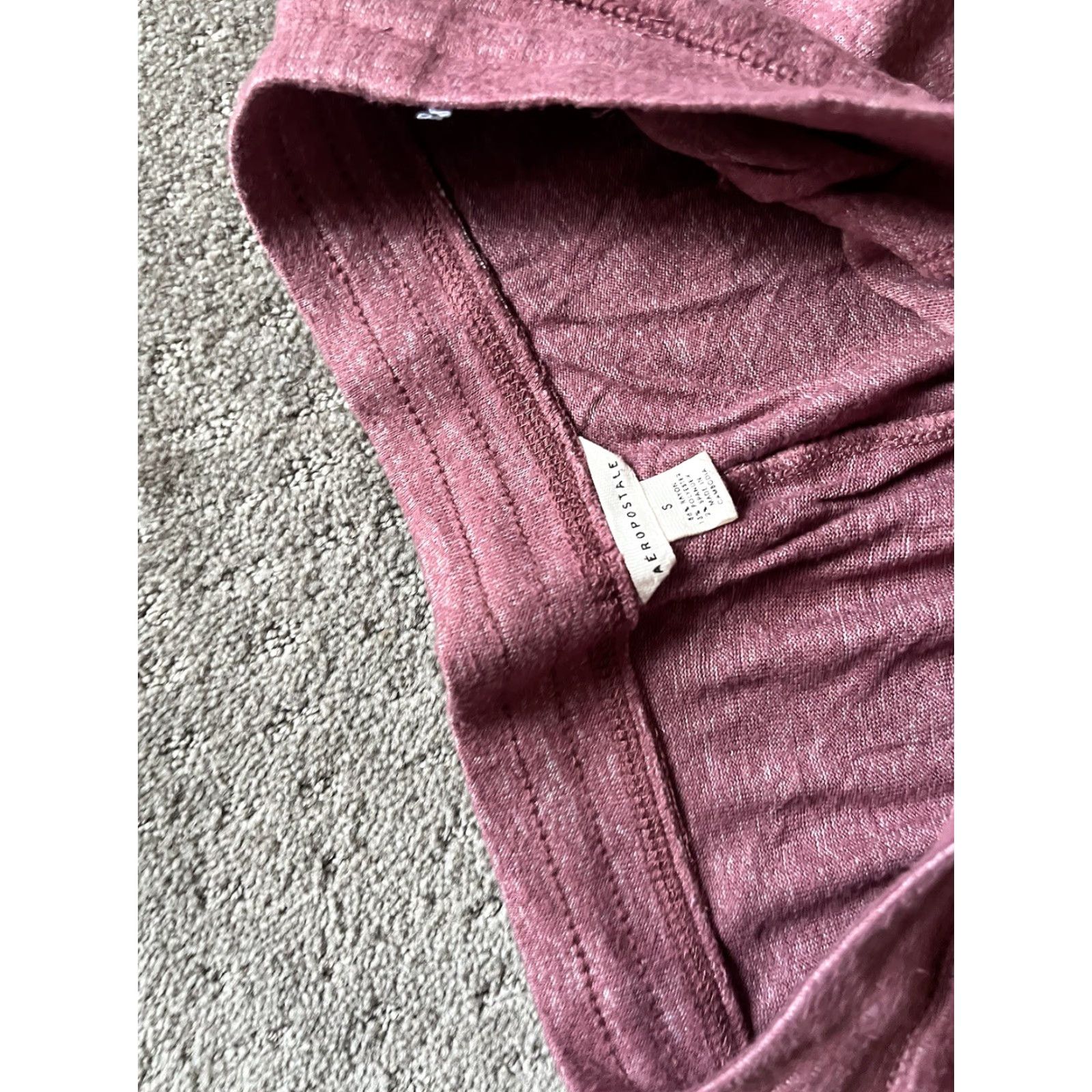 Vintage Aéropostale Women's Sweatpants Elastic Waist Drawstring Tapered Leg Size S Pink Maroon Solid Casual Regular Size 28" / US 6 / IT 42 - 5 Thumbnail