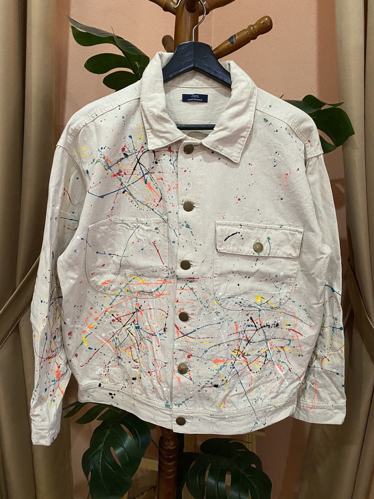 URBAN RESEARCH DOORS Artistic Splatter Painted Cotton Jacket by Urban Research Size US M / EU 48-50 / 2 - 1 Thumbnail