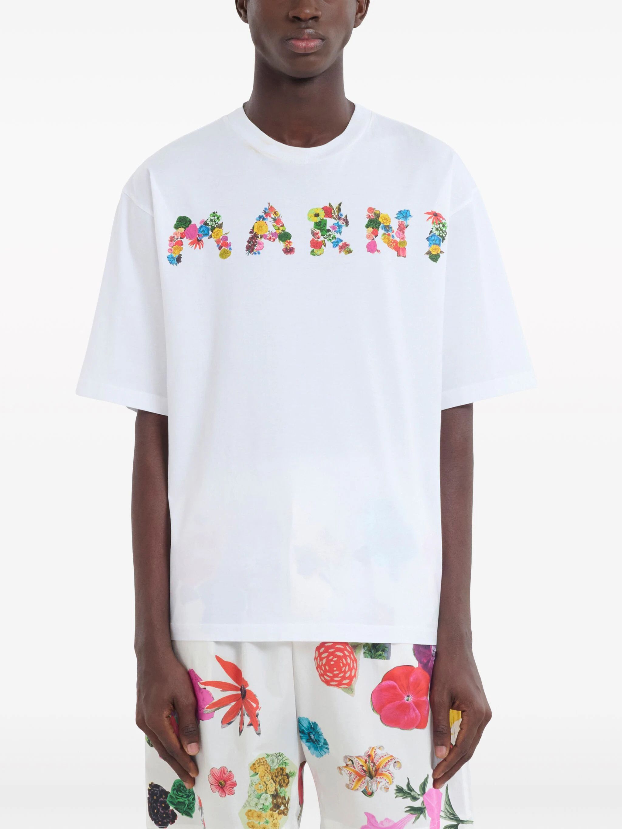 Marni gingham logo-print cotton t-shirt Size US L / EU 52-54 / 3 - 3 Thumbnail