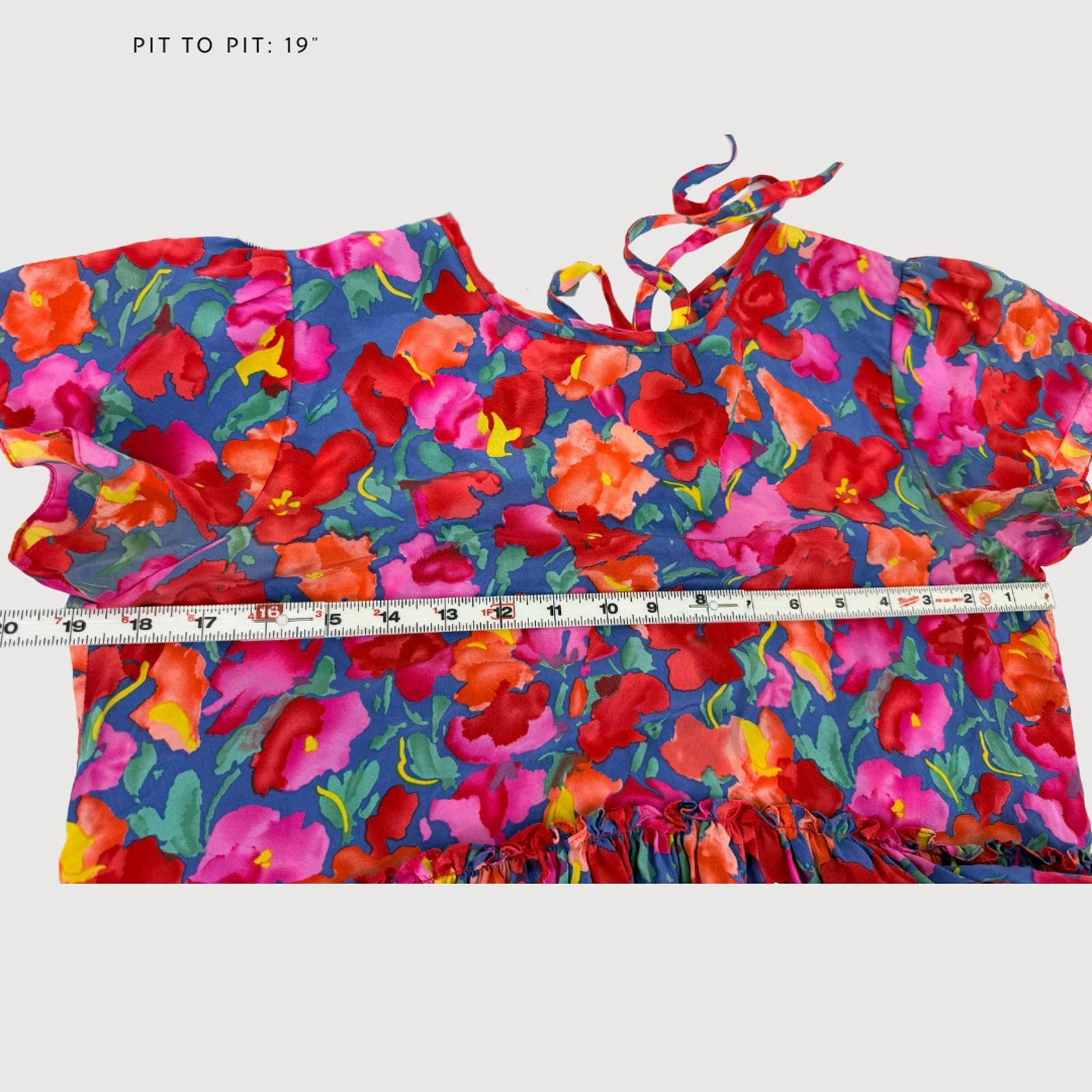 Other Ranna Gill Floral Peplum Top Blue Red Statement 6 Size M / US 6-8 / IT 42-44 - 6 Thumbnail