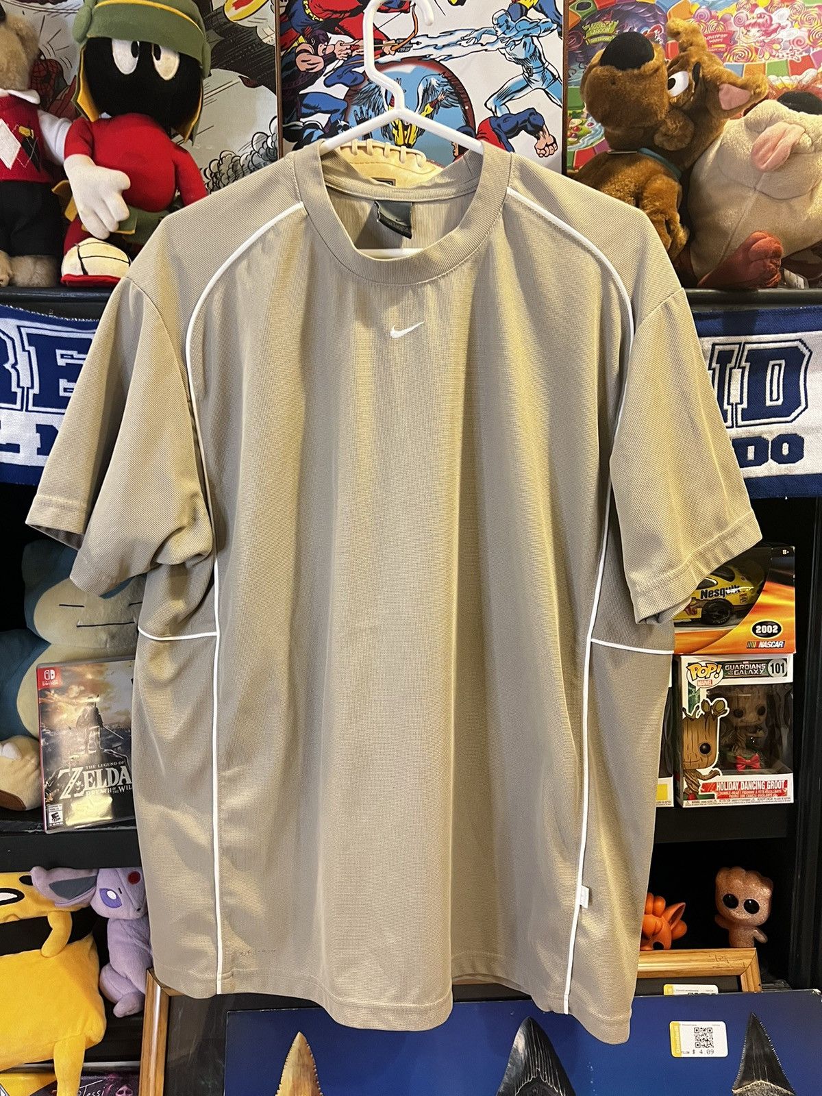 Nike × Vintage VTG Cream NIKE center check Tee Size US L / EU 52-54 / 3 - 1 Thumbnail