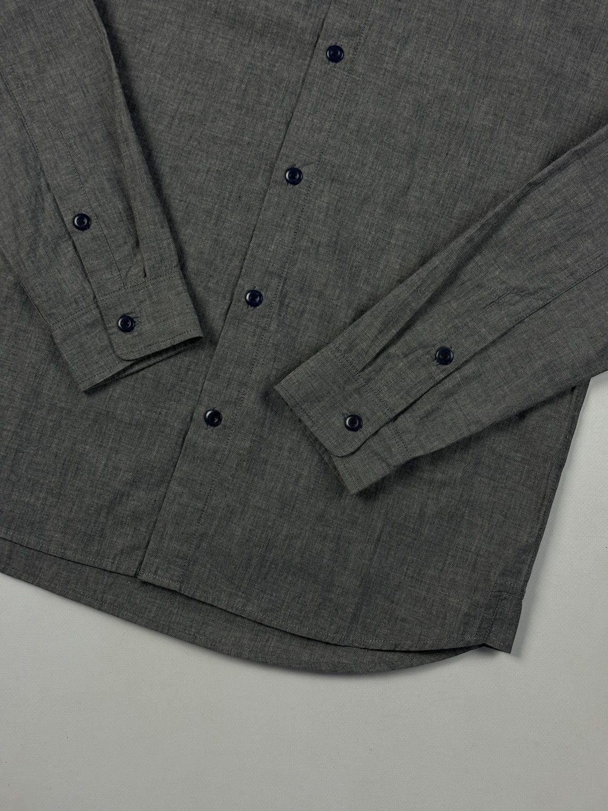 Folk FOLK Grey Cotton Button Down Long Sleeve Shirt Size US M / EU 48-50 / 2 - 3 Thumbnail