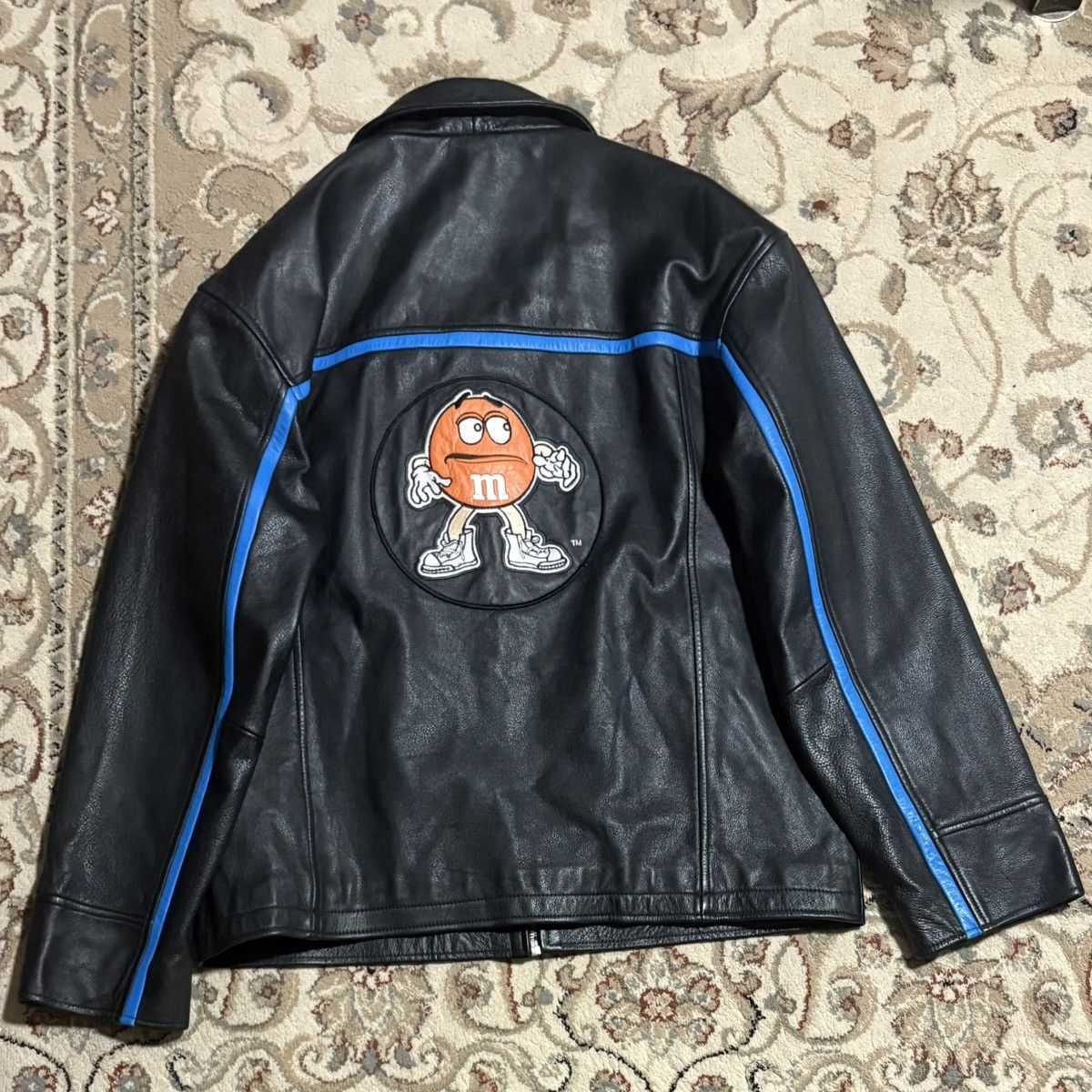 NASCAR Official M&M’s Crispy Vintage Leather Jacket RARE 1999 Size US L / EU 52-54 / 3 - 1 Thumbnail